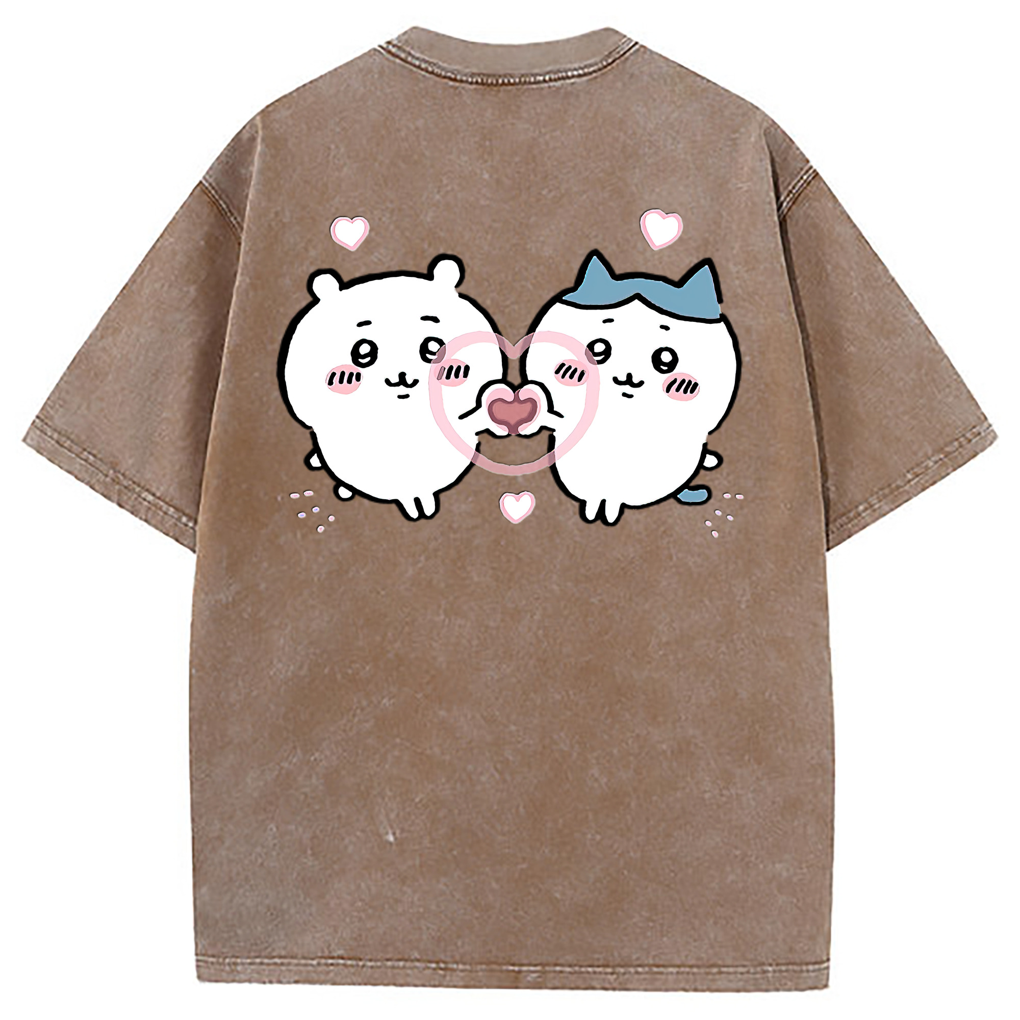 （画像用） ちいかわ ちいかわ Chii-kawa chiikawa 綿100% ヴィンテージ風 半袖Tシャツ（背面プリント）