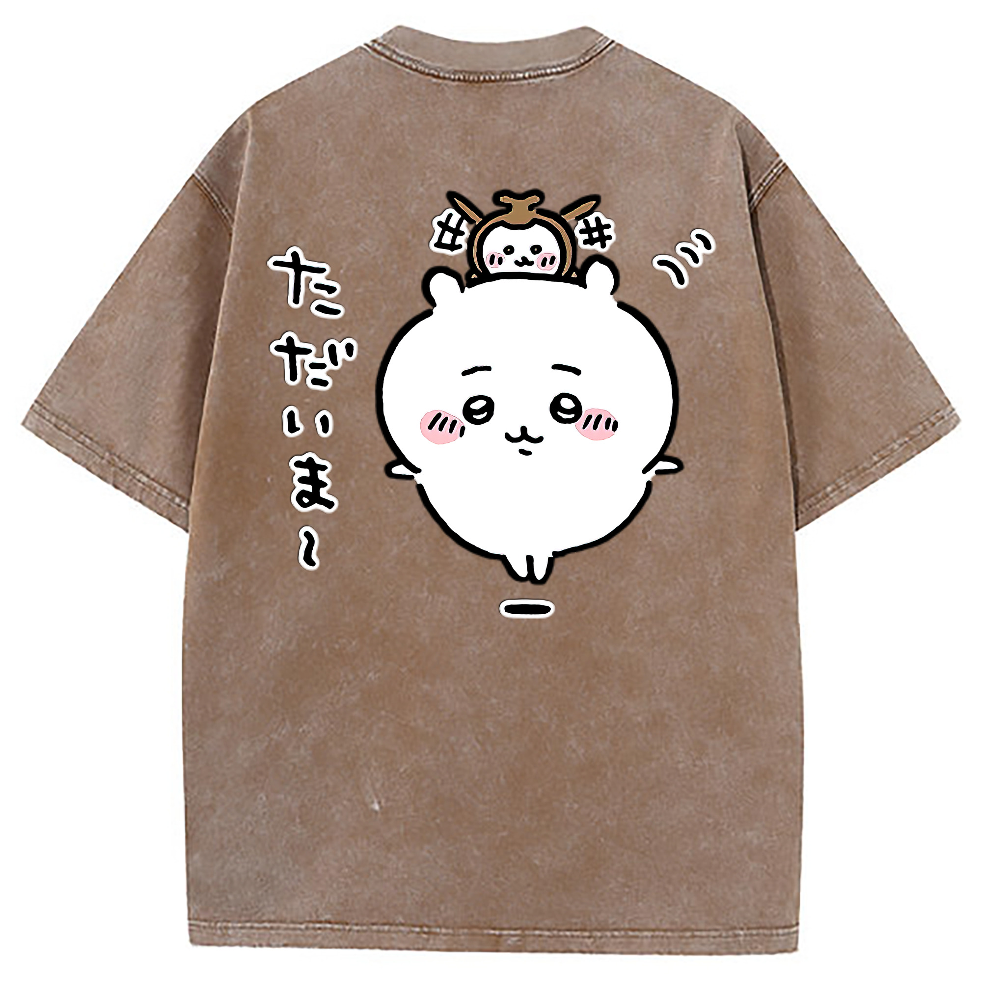 （画像用） ちいかわ ちいかわ Chii-kawa chiikawa 綿100% ヴィンテージ風 半袖Tシャツ（背面プリント）