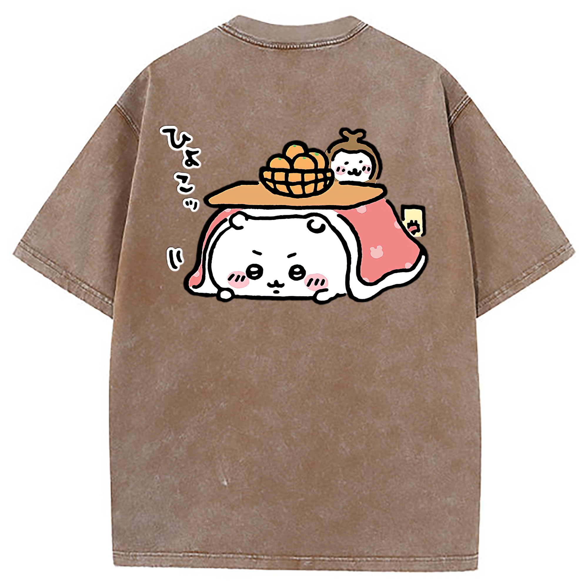 （画像用） ちいかわ ちいかわ Chii-kawa chiikawa 綿100% ヴィンテージ風 半袖Tシャツ（背面プリント）