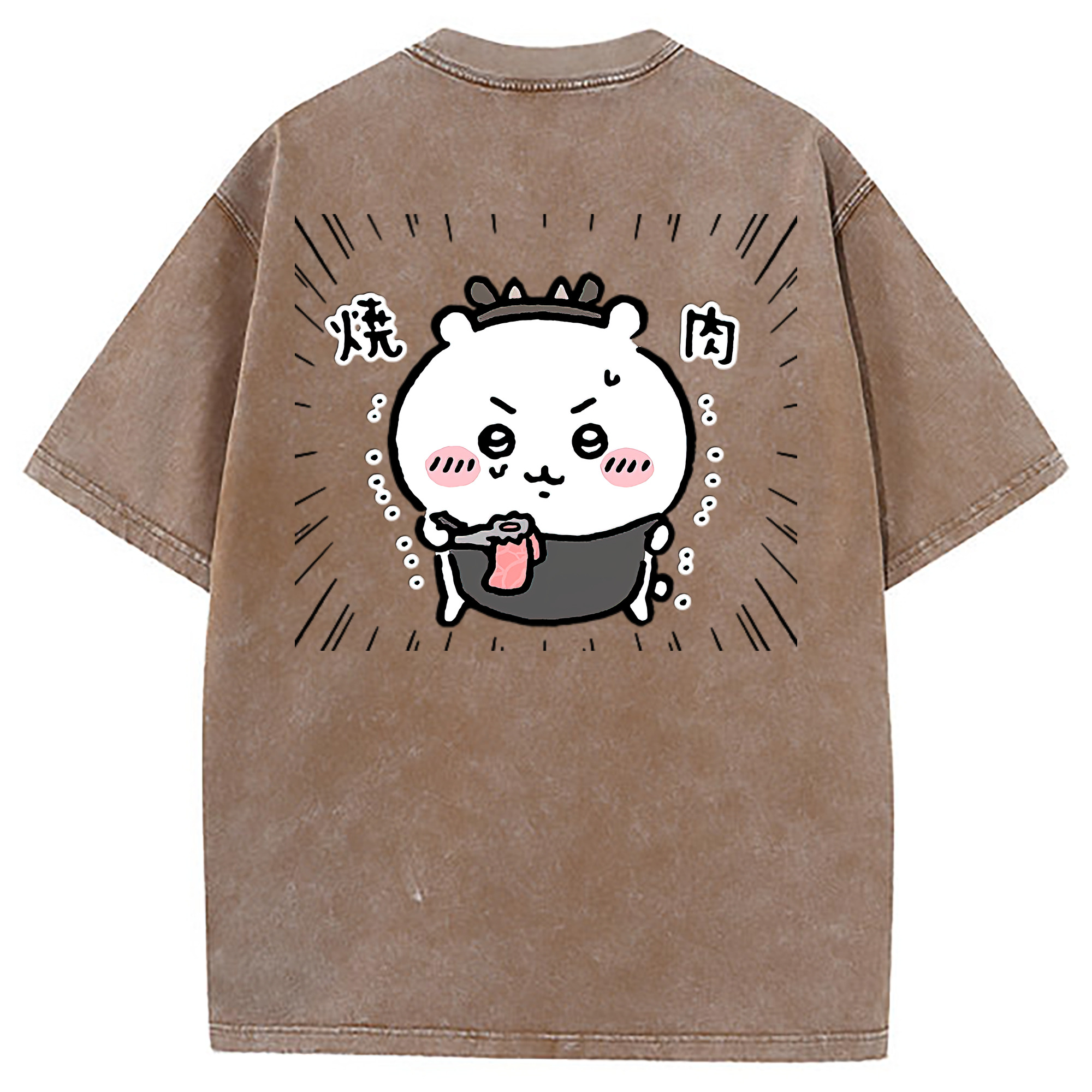（画像用） ちいかわ ちいかわ Chii-kawa chiikawa 綿100% ヴィンテージ風 半袖Tシャツ（背面プリント）