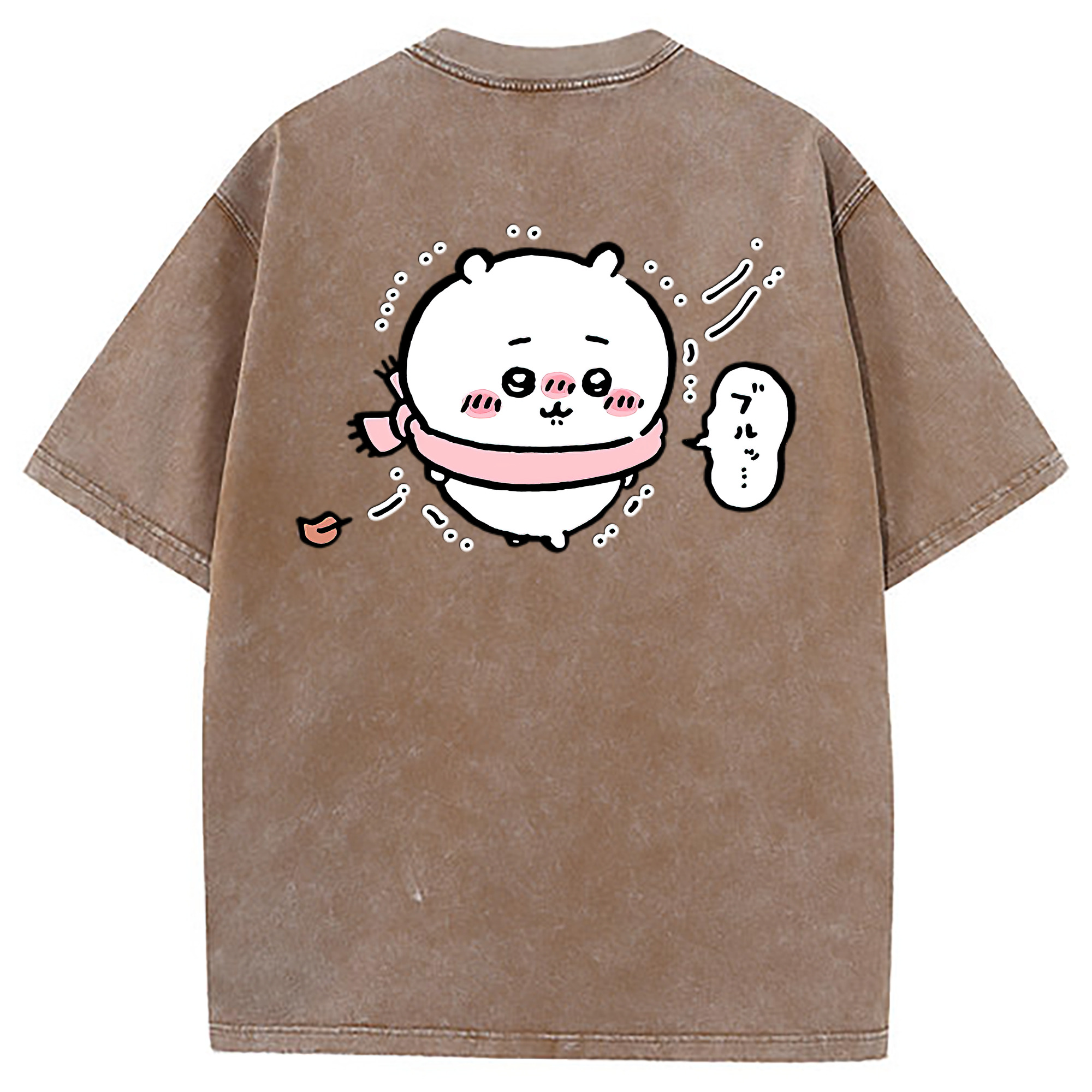 （画像用） ちいかわ ちいかわ Chii-kawa chiikawa 綿100% ヴィンテージ風 半袖Tシャツ（背面プリント）