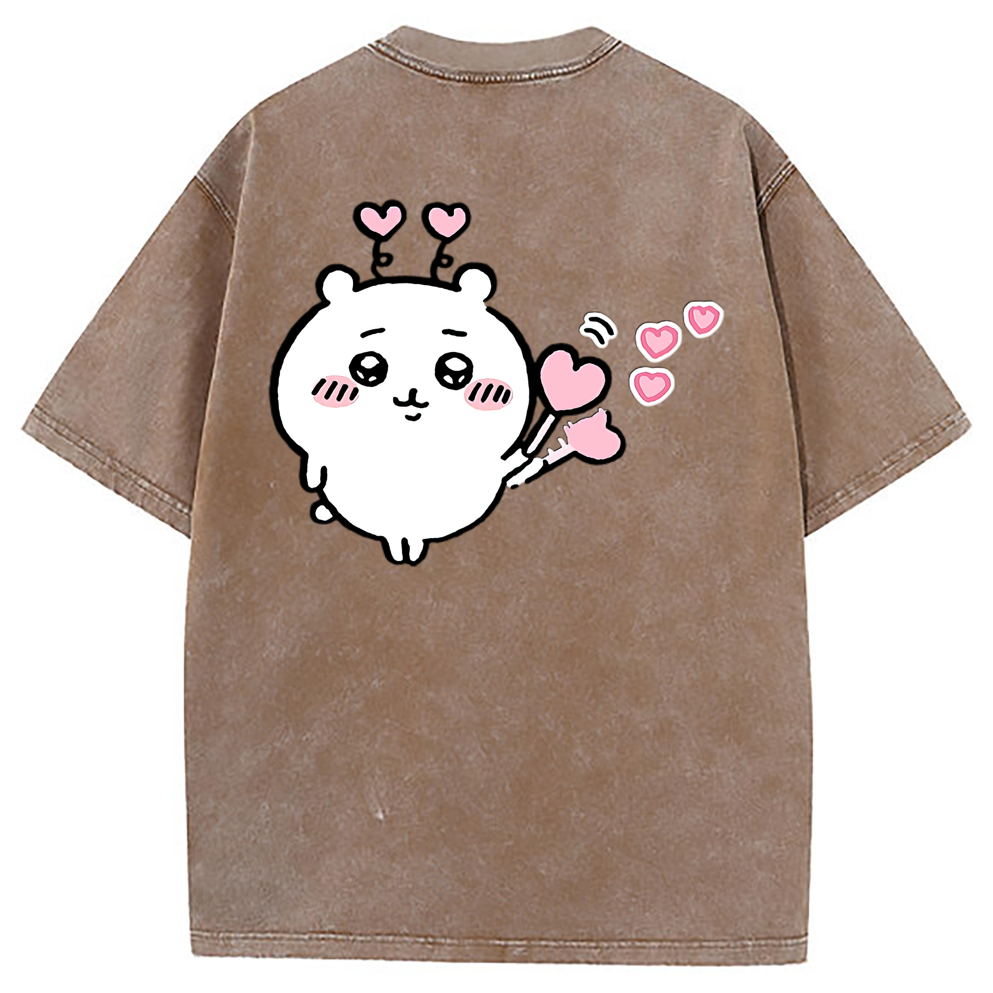 （画像用） ちいかわ ちいかわ Chii-kawa chiikawa 綿100% ヴィンテージ風 半袖Tシャツ（背面プリント）