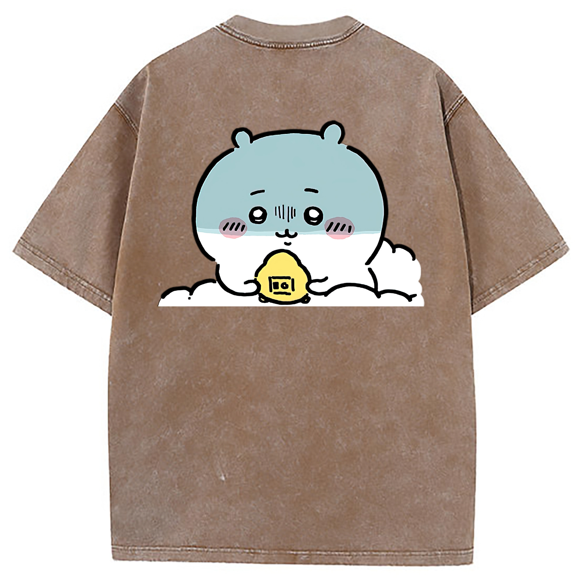 （画像用） ちいかわ ちいかわ Chii-kawa chiikawa 綿100% ヴィンテージ風 半袖Tシャツ（背面プリント）