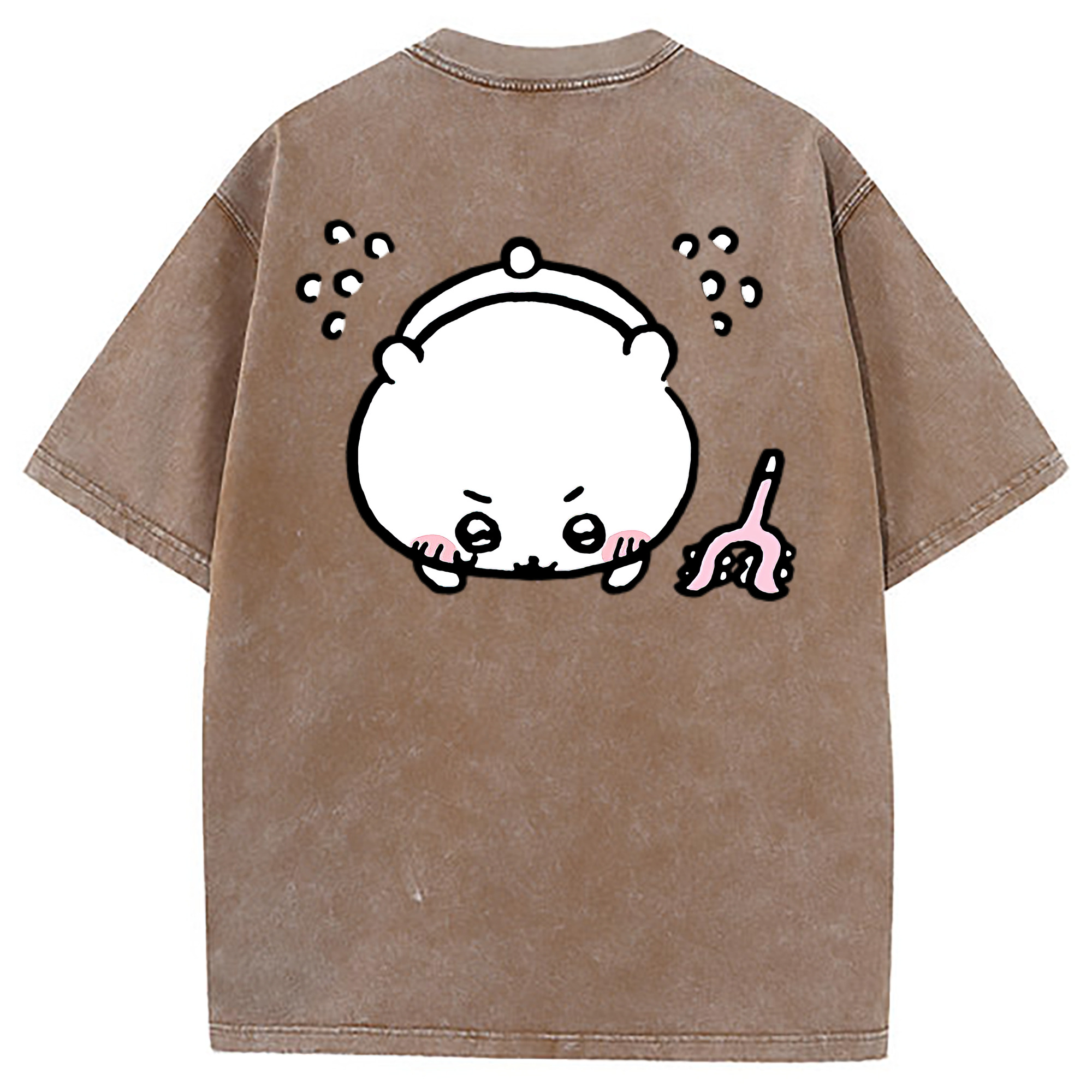 （画像用） ちいかわ ちいかわ Chii-kawa chiikawa 綿100% ヴィンテージ風 半袖Tシャツ（背面プリント）