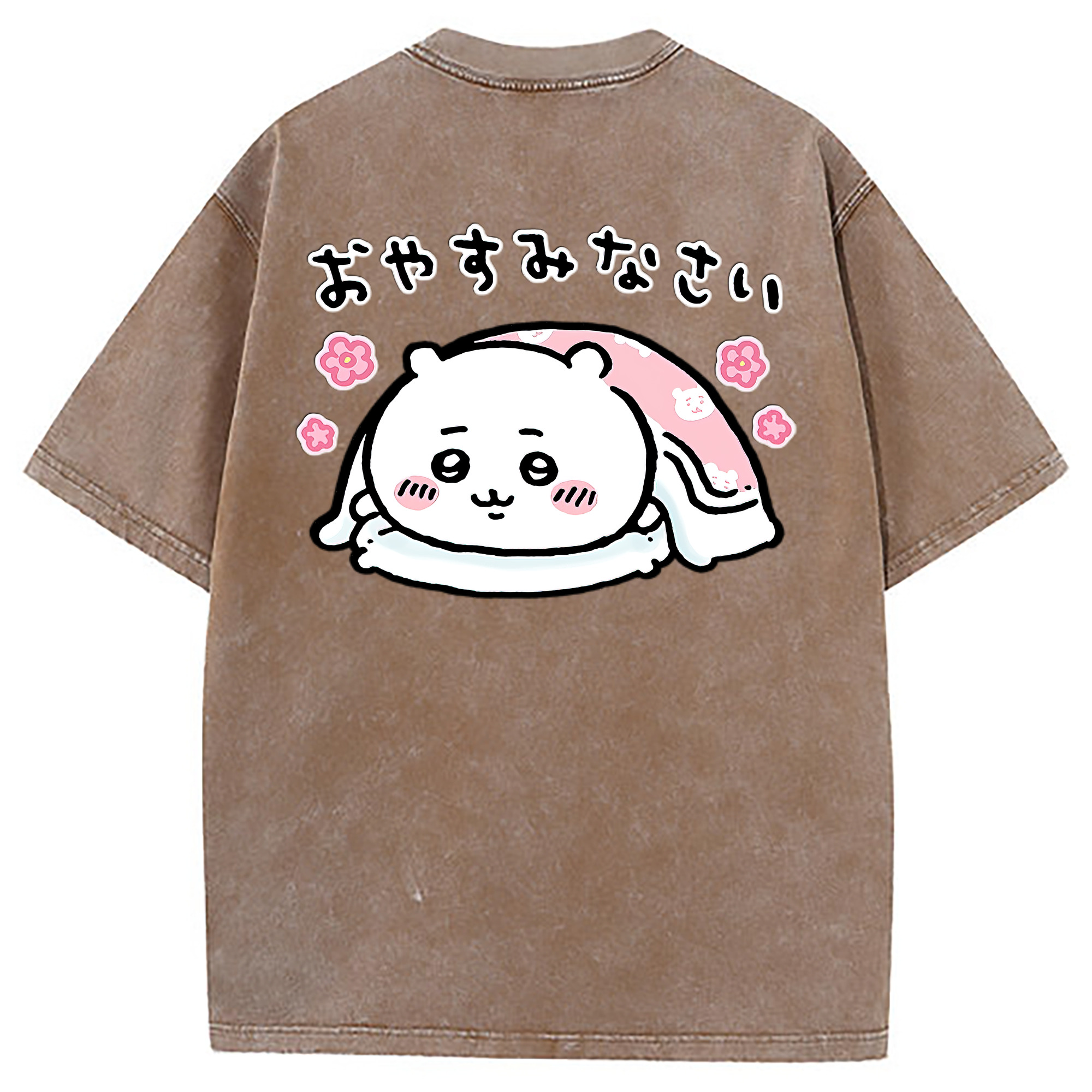 （画像用） ちいかわ ちいかわ Chii-kawa chiikawa 綿100% ヴィンテージ風 半袖Tシャツ（背面プリント）