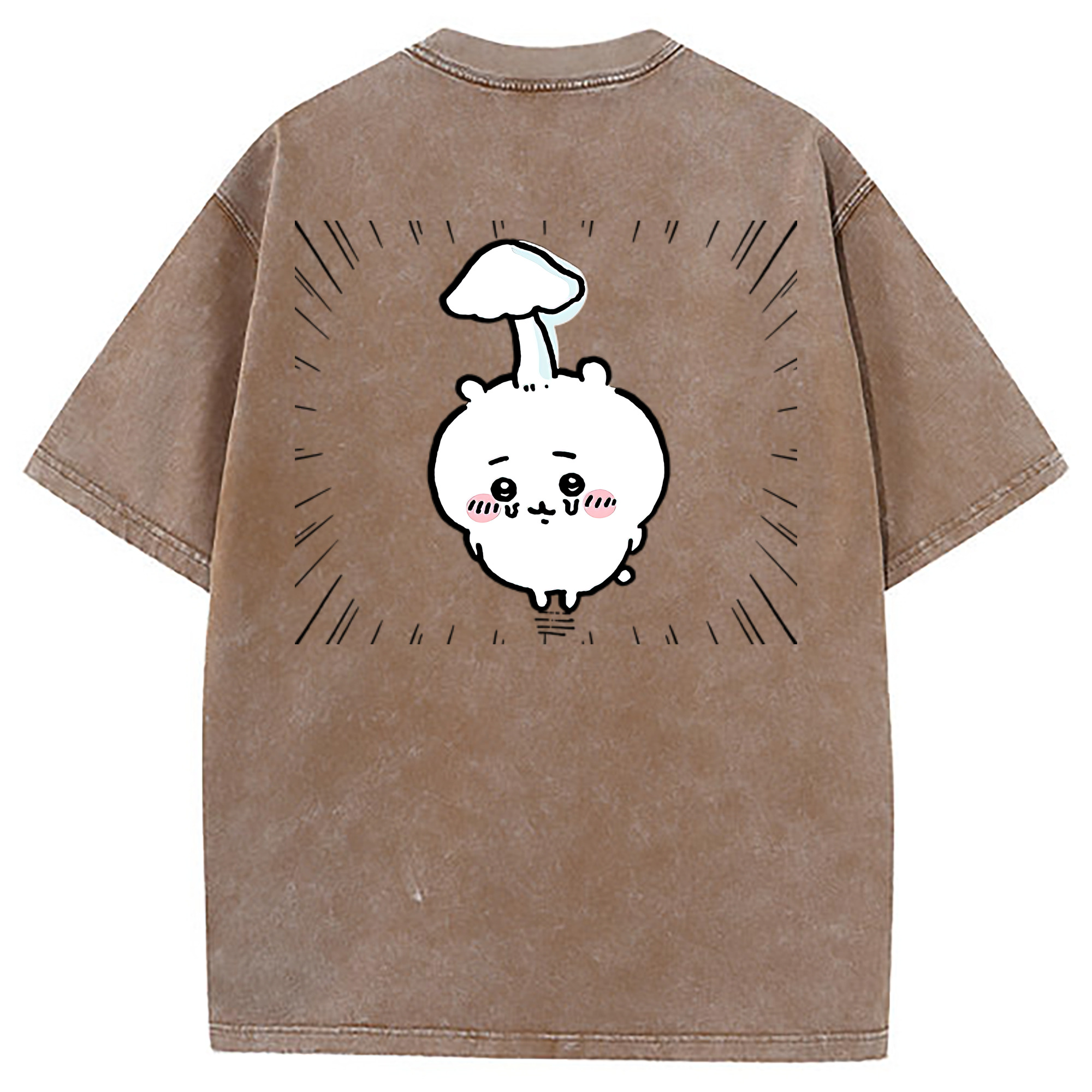 （画像用） ちいかわ ちいかわ Chii-kawa chiikawa 綿100% ヴィンテージ風 半袖Tシャツ（背面プリント）
