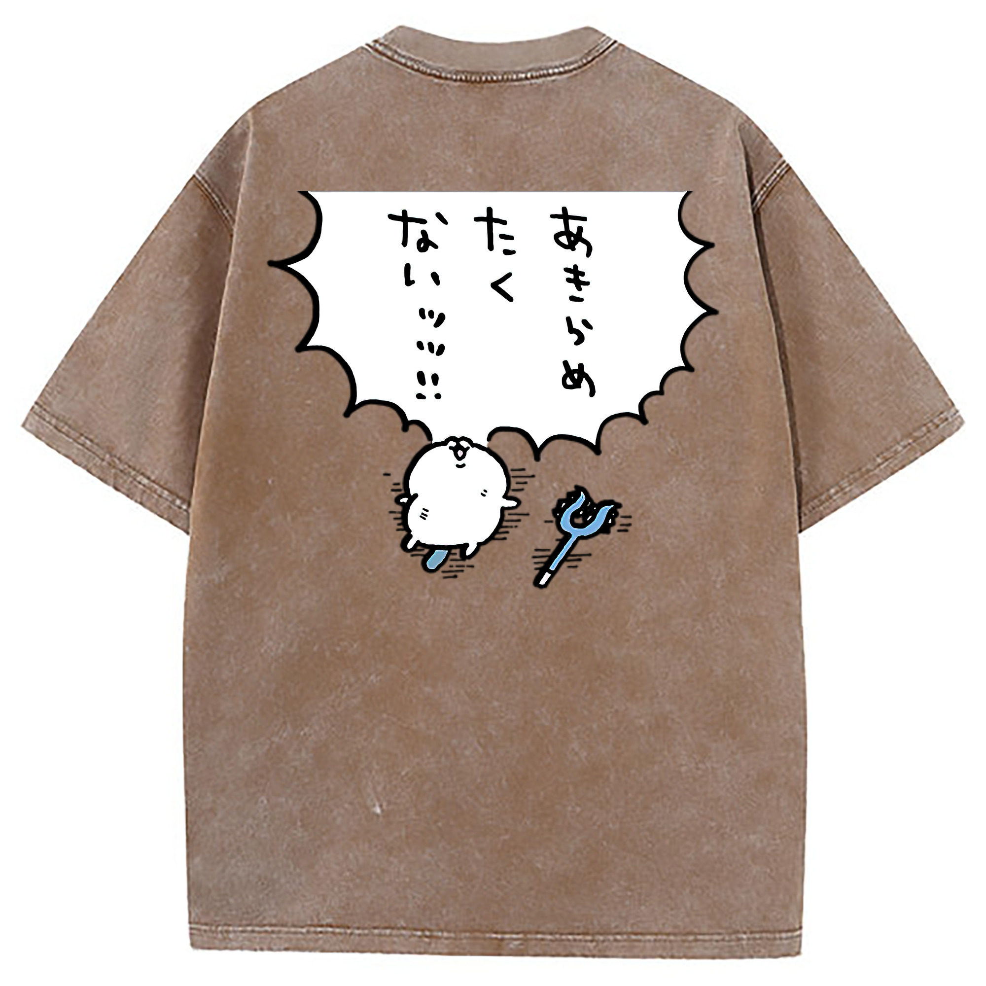 （画像用） ちいかわ ちいかわ Chii-kawa chiikawa 綿100% ヴィンテージ風 半袖Tシャツ（背面プリント）