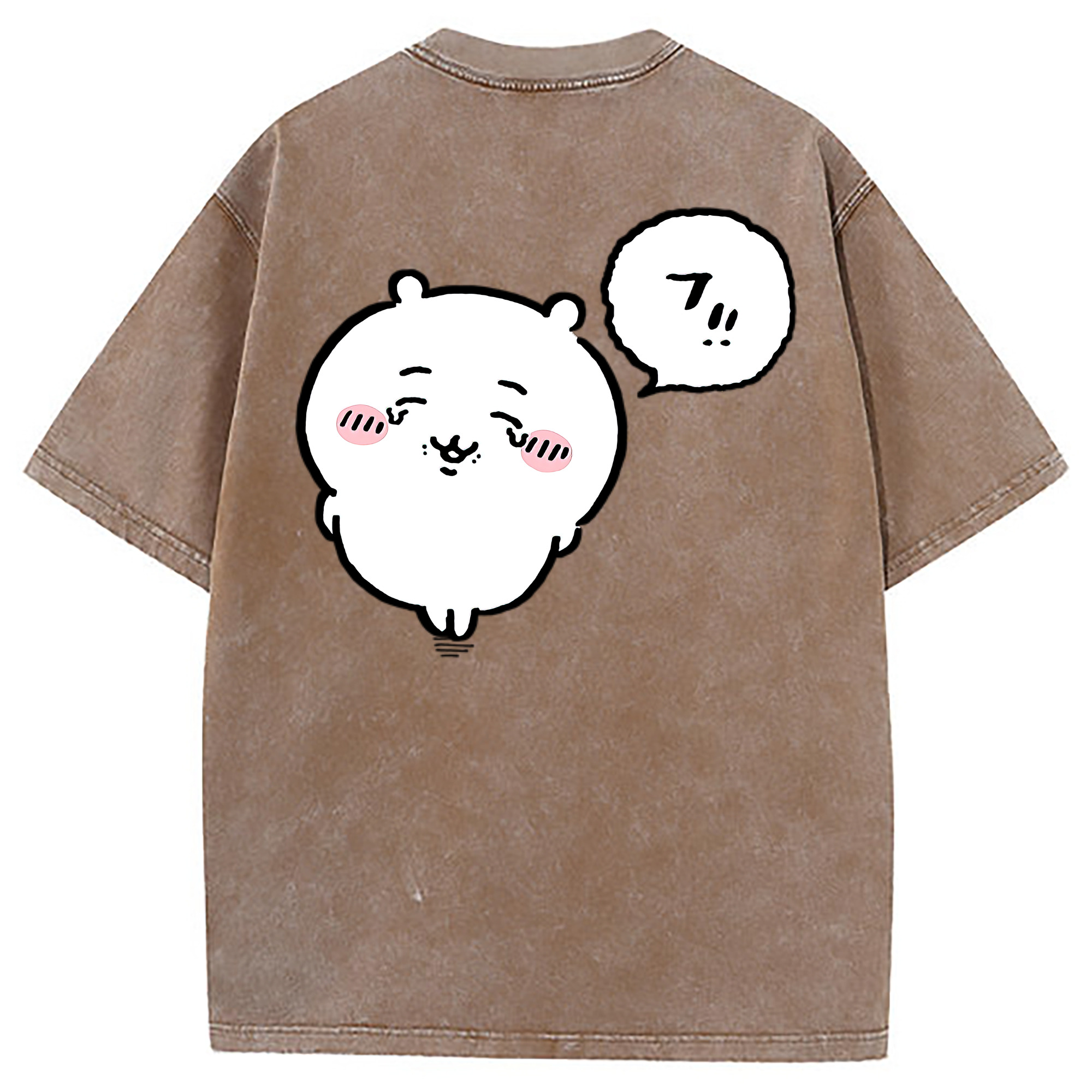 （画像用） ちいかわ ちいかわ Chii-kawa chiikawa 綿100% ヴィンテージ風 半袖Tシャツ（背面プリント）