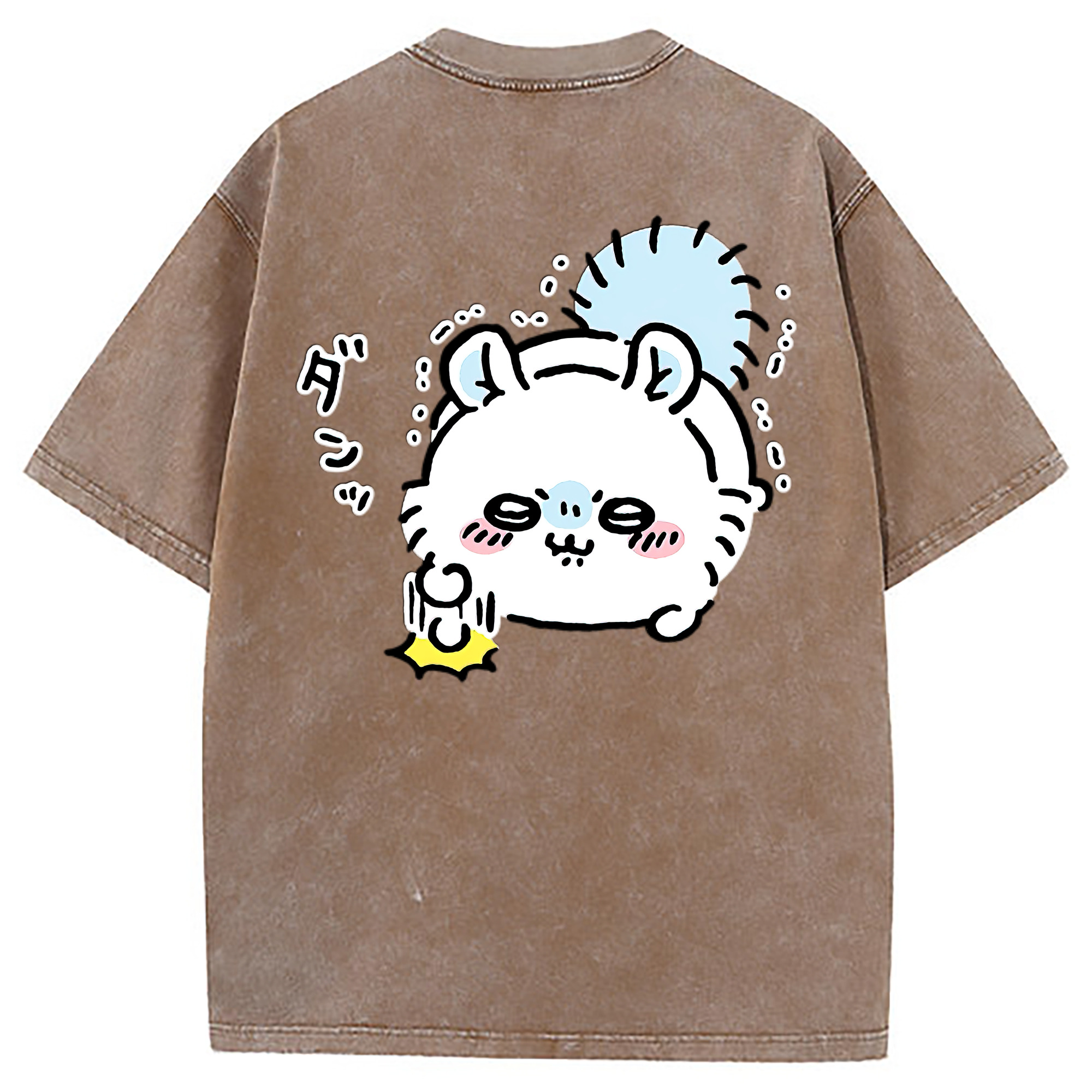 （画像用） ちいかわ モモンガ Chii-kawa Momonga 綿100% ヴィンテージ風 半袖Tシャツ（背面プリント）
