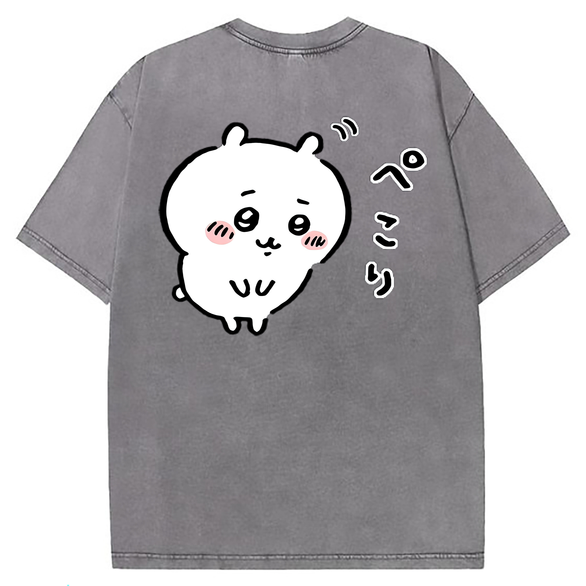 （画像用） ちいかわ ちいかわ Chii-kawa chiikawa 綿100% ヴィンテージ風 半袖Tシャツ（背面プリント）