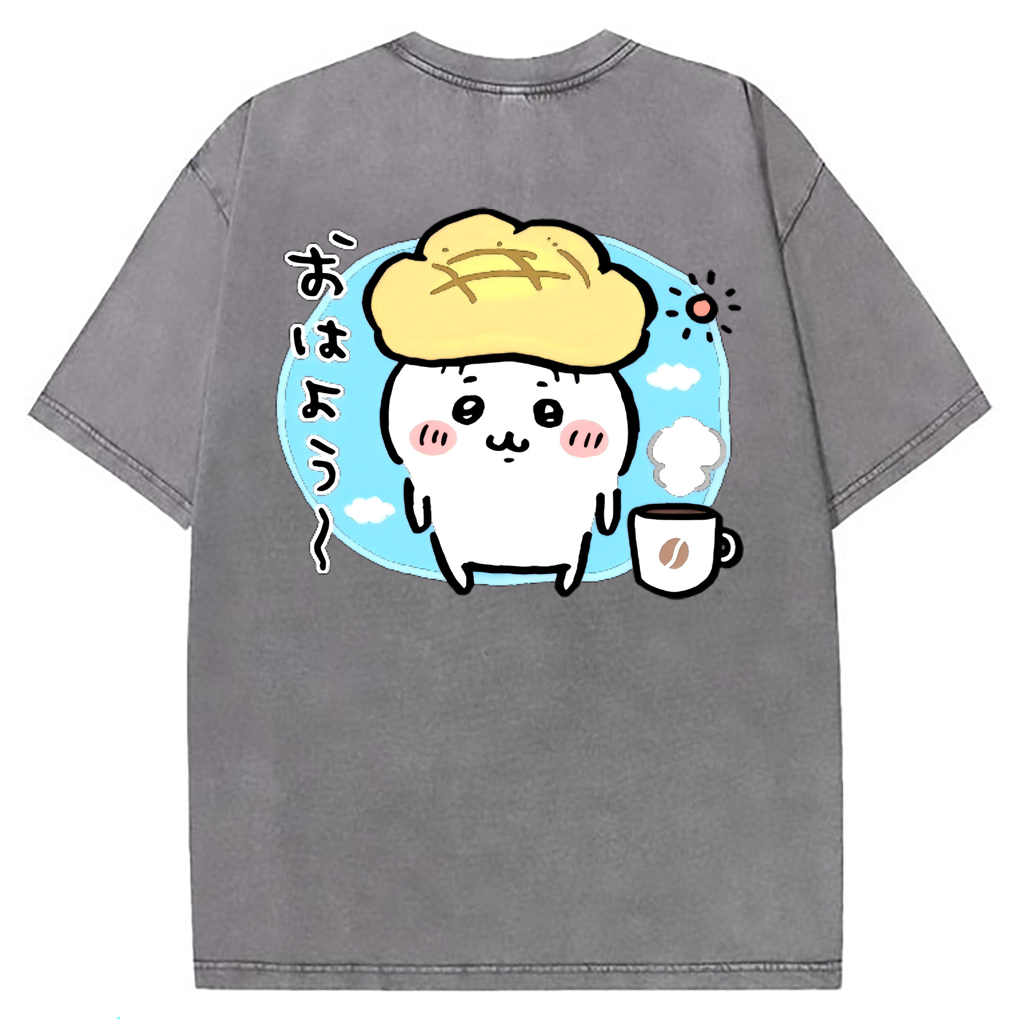 （画像用） ちいかわ ちいかわ Chii-kawa chiikawa 綿100% ヴィンテージ風 半袖Tシャツ（背面プリント）