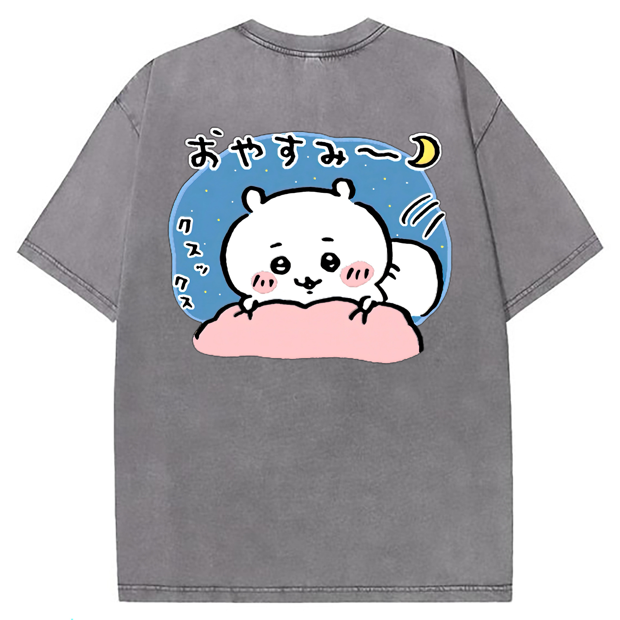 （画像用） ちいかわ ちいかわ Chii-kawa chiikawa 綿100% ヴィンテージ風 半袖Tシャツ（背面プリント）