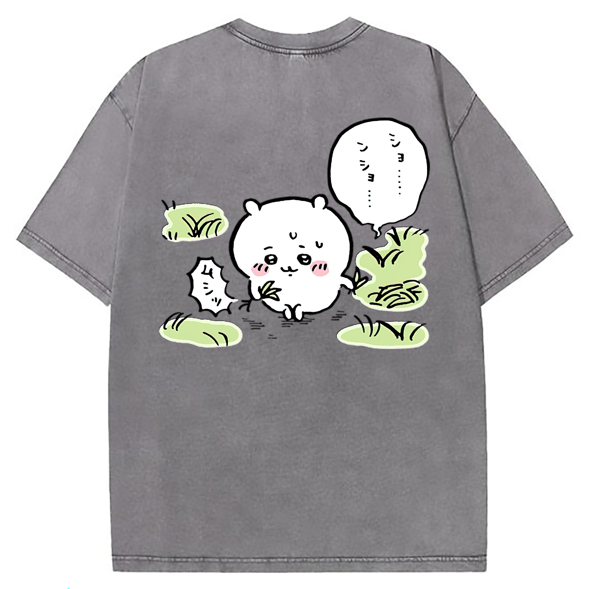 （画像用） ちいかわ ちいかわ Chii-kawa chiikawa 綿100% ヴィンテージ風 半袖Tシャツ（背面プリント）