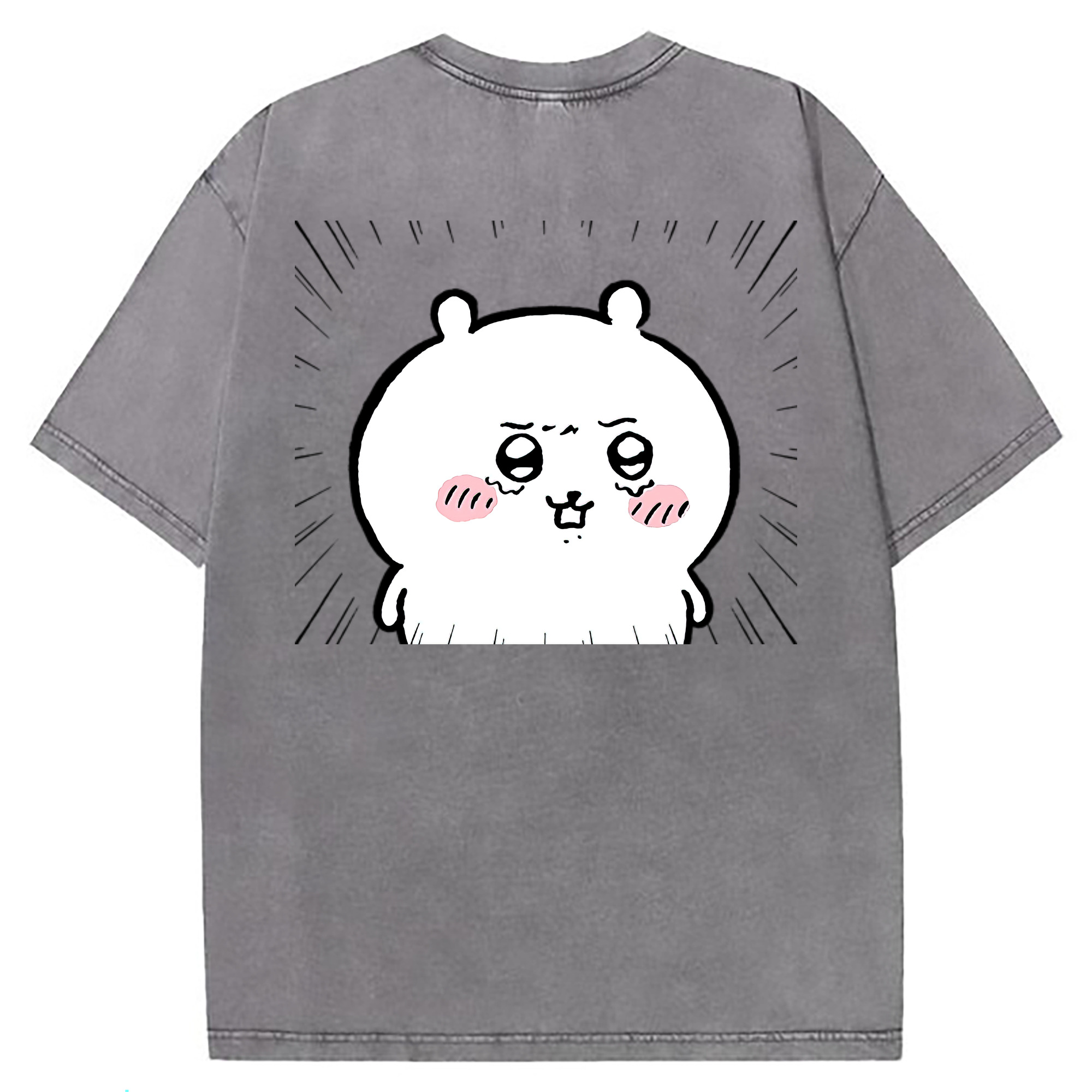 （画像用） ちいかわ ちいかわ Chii-kawa chiikawa 綿100% ヴィンテージ風 半袖Tシャツ（背面プリント）