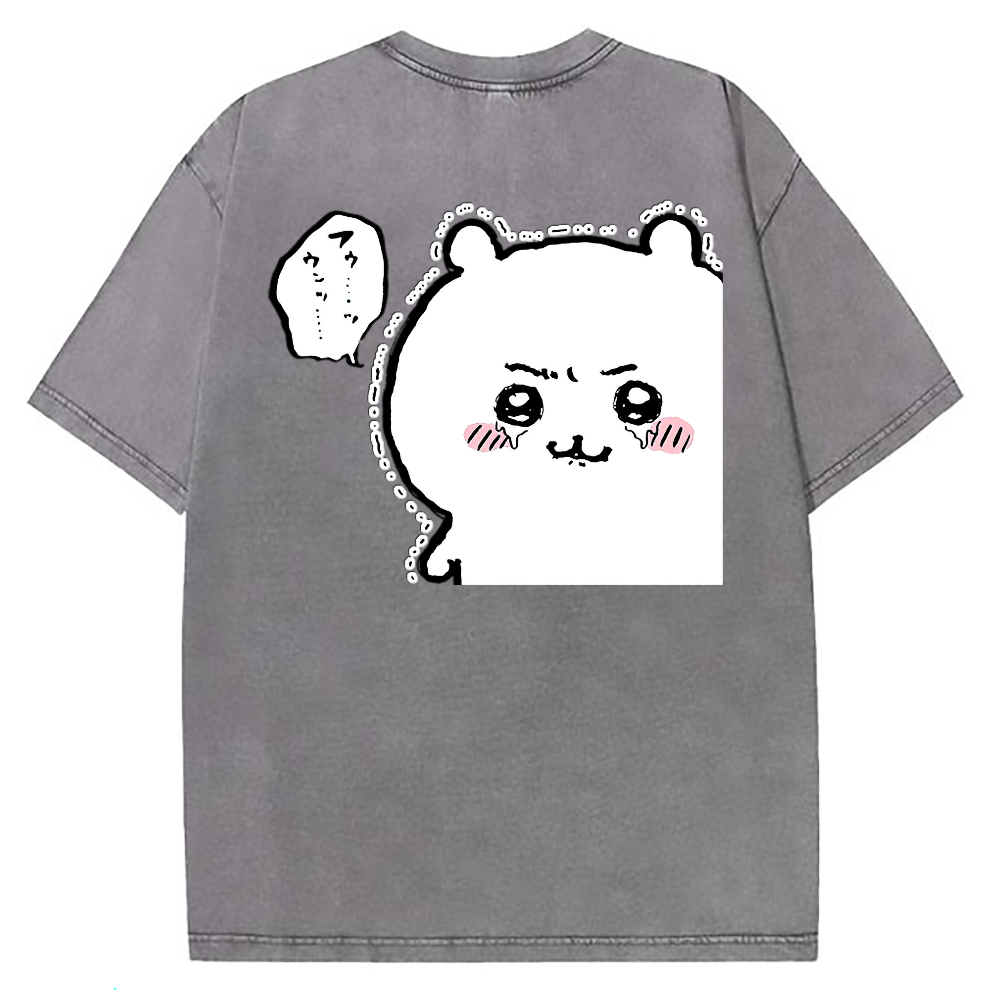 （画像用） ちいかわ ちいかわ Chii-kawa chiikawa 綿100% ヴィンテージ風 半袖Tシャツ（背面プリント）