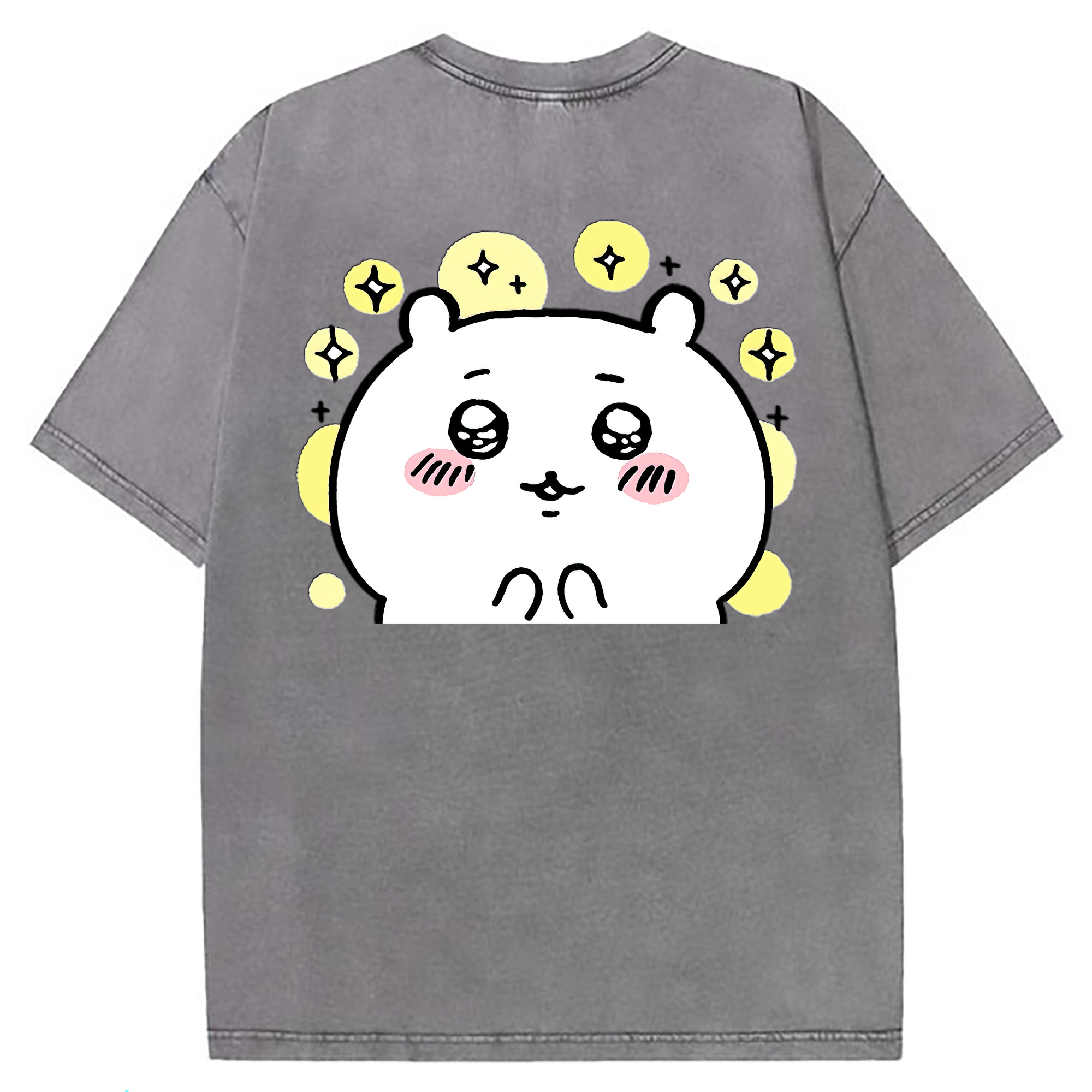 （画像用） ちいかわ ちいかわ Chii-kawa chiikawa 綿100% ヴィンテージ風 半袖Tシャツ（背面プリント）
