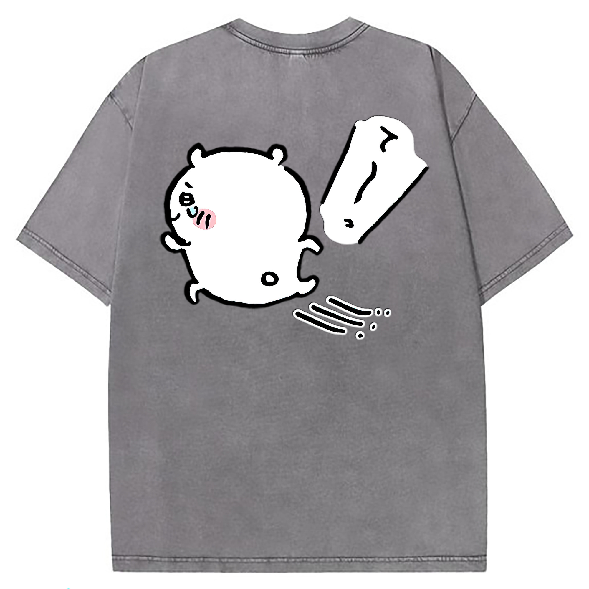 （画像用） ちいかわ ちいかわ Chii-kawa chiikawa 綿100% ヴィンテージ風 半袖Tシャツ（背面プリント）
