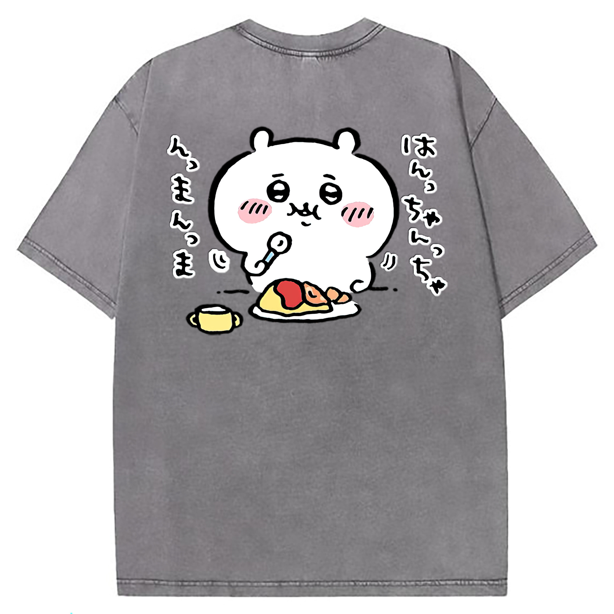 （画像用） ちいかわ ちいかわ Chii-kawa chiikawa 綿100% ヴィンテージ風 半袖Tシャツ（背面プリント）