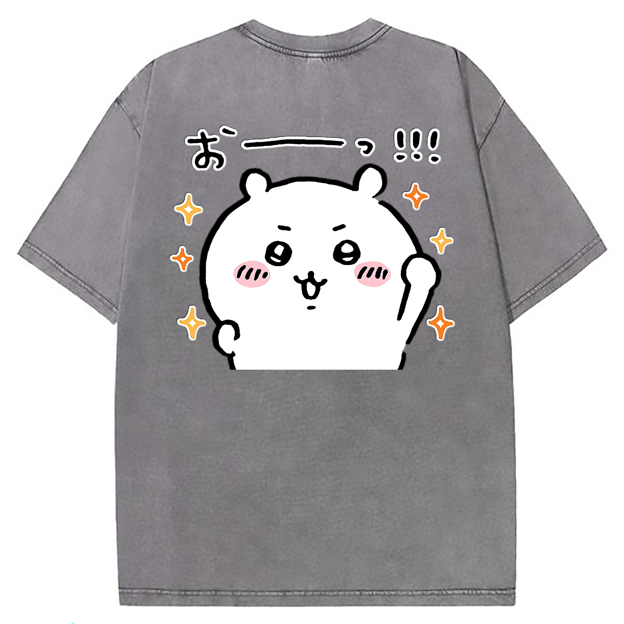 （画像用） ちいかわ ちいかわ Chii-kawa chiikawa 綿100% ヴィンテージ風 半袖Tシャツ（背面プリント）