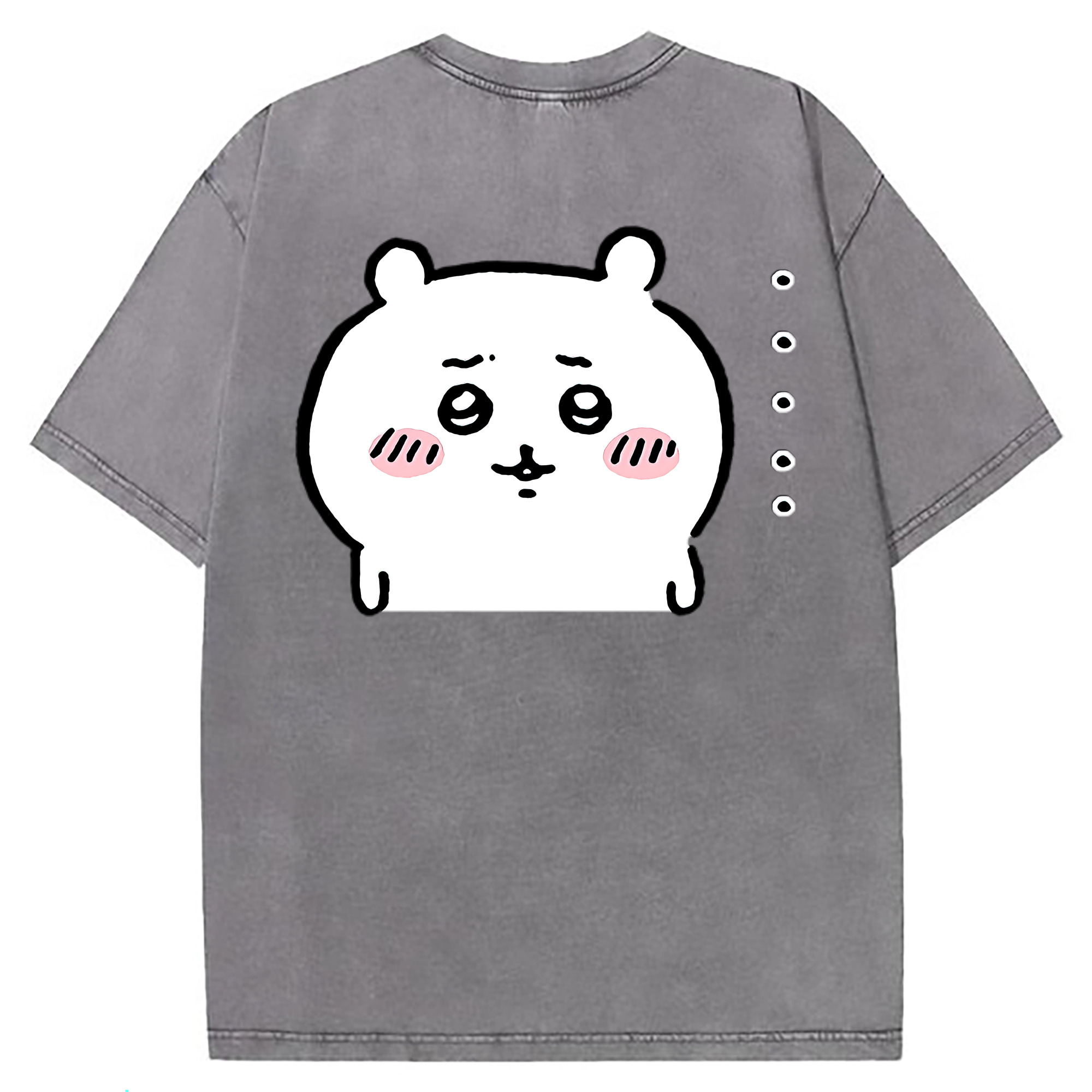 （画像用） ちいかわ ちいかわ Chii-kawa chiikawa 綿100% ヴィンテージ風 半袖Tシャツ（背面プリント）