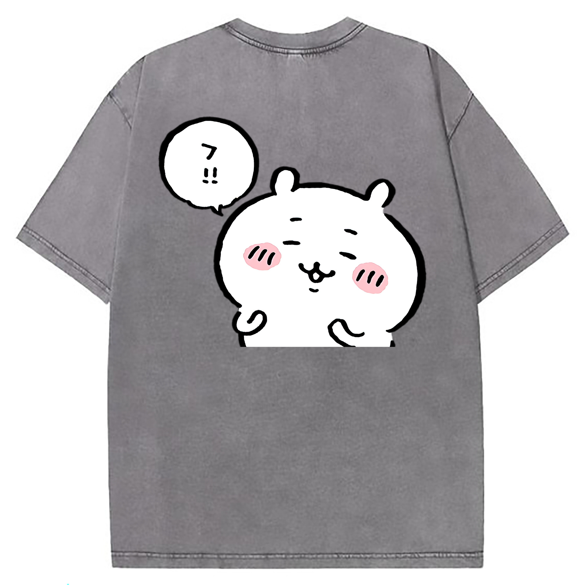 （画像用） ちいかわ ちいかわ Chii-kawa chiikawa 綿100% ヴィンテージ風 半袖Tシャツ（背面プリント）