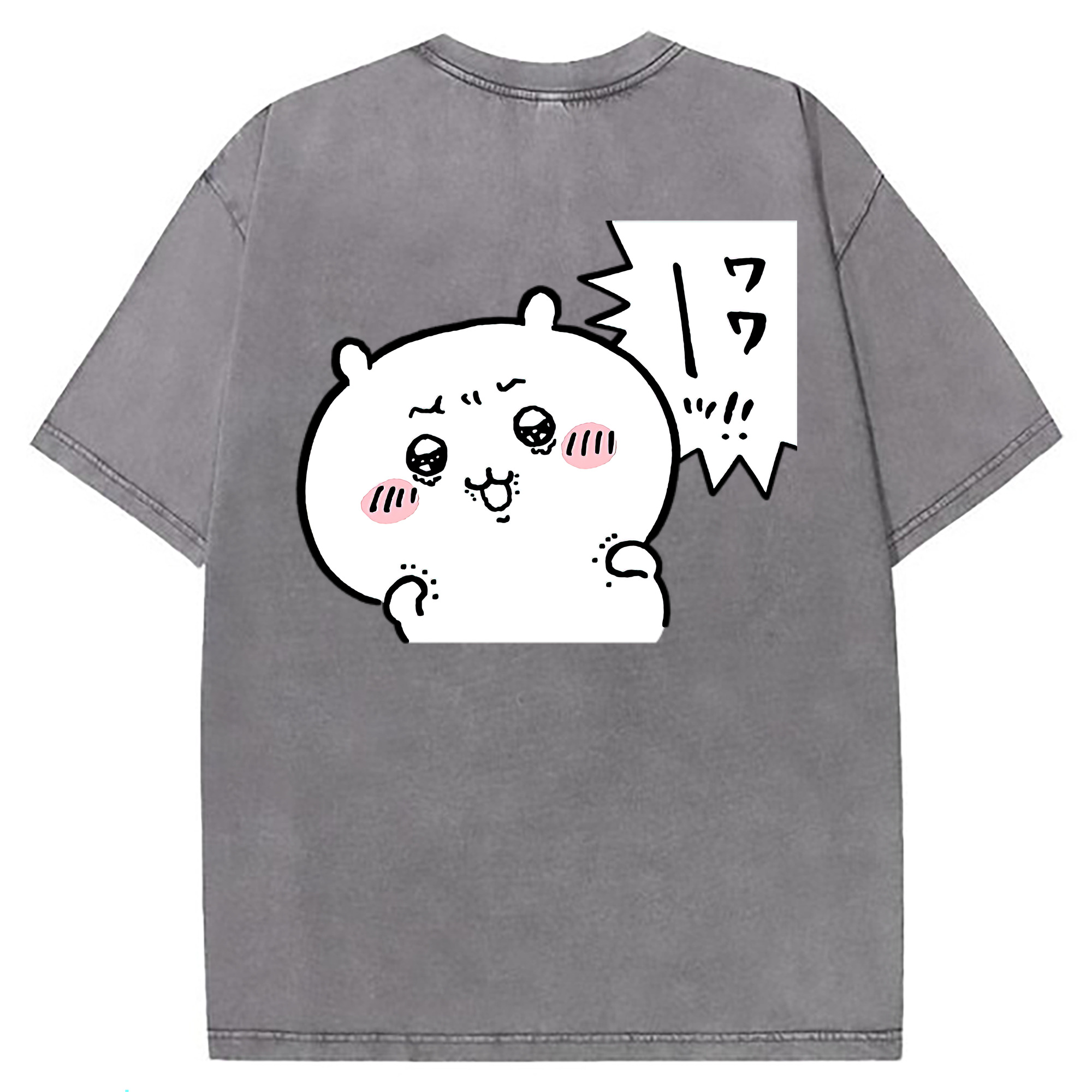 （画像用） ちいかわ ちいかわ Chii-kawa chiikawa 綿100% ヴィンテージ風 半袖Tシャツ（背面プリント）