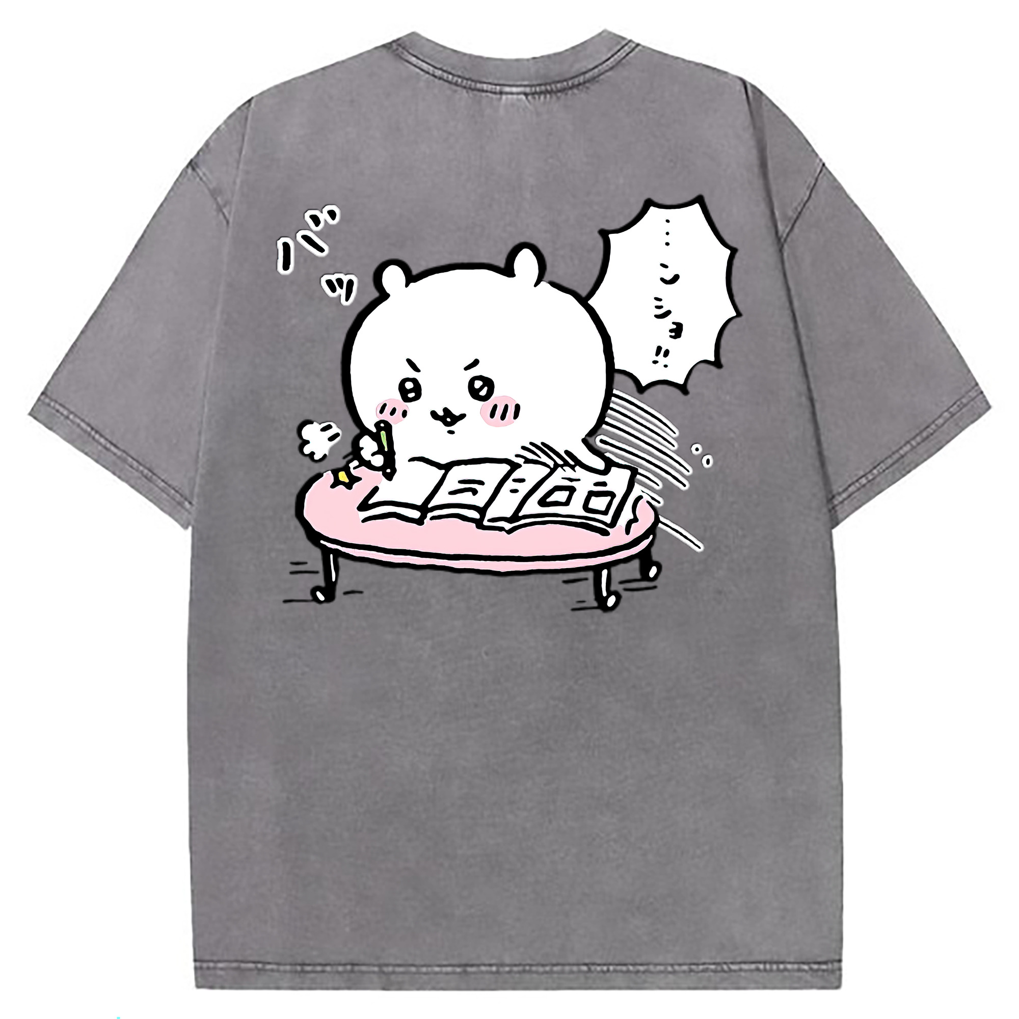 （画像用） ちいかわ ちいかわ Chii-kawa chiikawa 綿100% ヴィンテージ風 半袖Tシャツ（背面プリント）