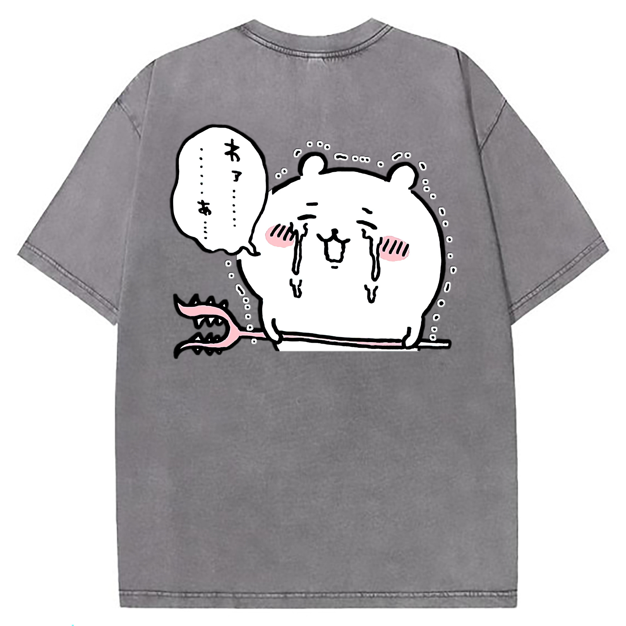 （画像用） ちいかわ ちいかわ Chii-kawa chiikawa 綿100% ヴィンテージ風 半袖Tシャツ（背面プリント）