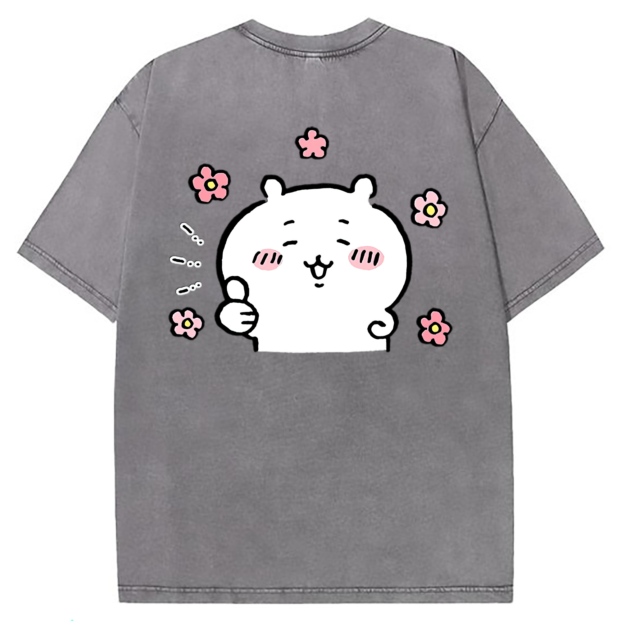 （画像用） ちいかわ ちいかわ Chii-kawa chiikawa 綿100% ヴィンテージ風 半袖Tシャツ（背面プリント）