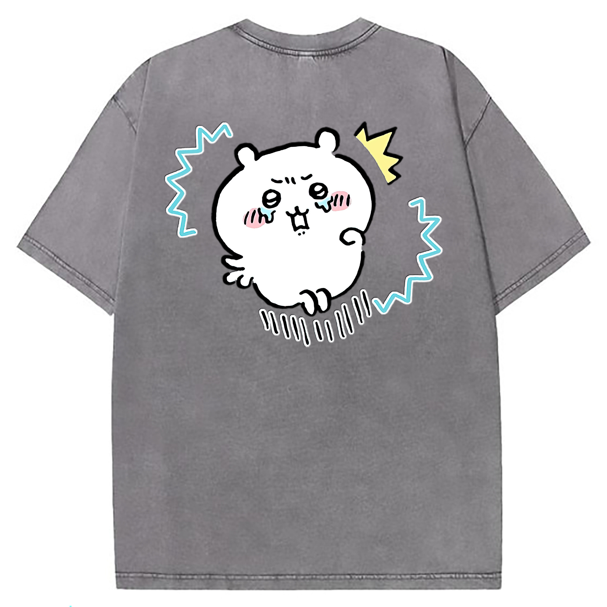 （画像用） ちいかわ ちいかわ Chii-kawa chiikawa 綿100% ヴィンテージ風 半袖Tシャツ（背面プリント）