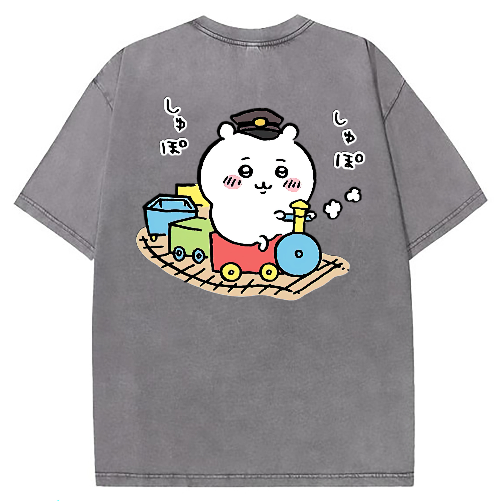 （画像用） ちいかわ ちいかわ Chii-kawa chiikawa 綿100% ヴィンテージ風 半袖Tシャツ（背面プリント）