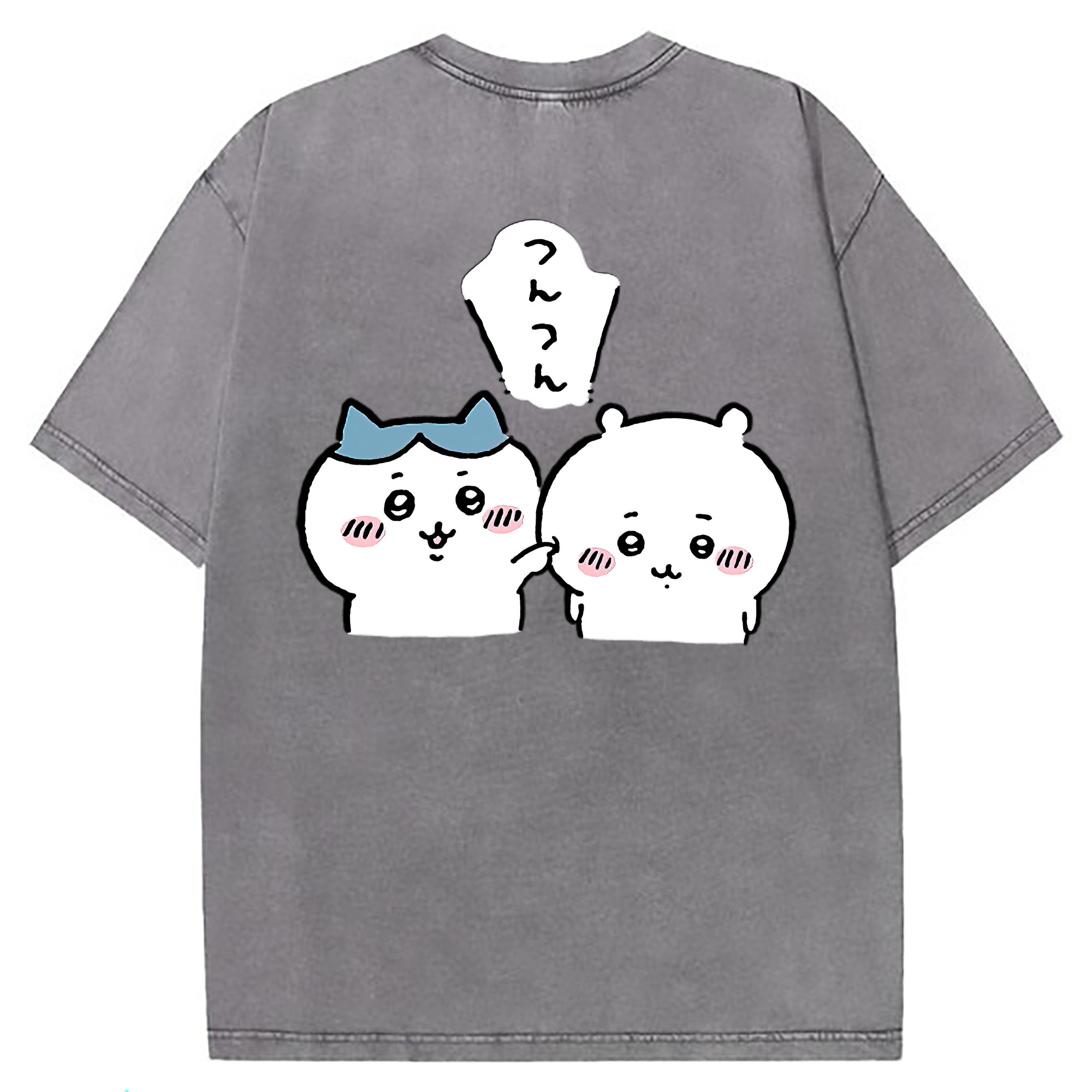 （画像用） ちいかわ ちいかわ Chii-kawa chiikawa 綿100% ヴィンテージ風 半袖Tシャツ（背面プリント）
