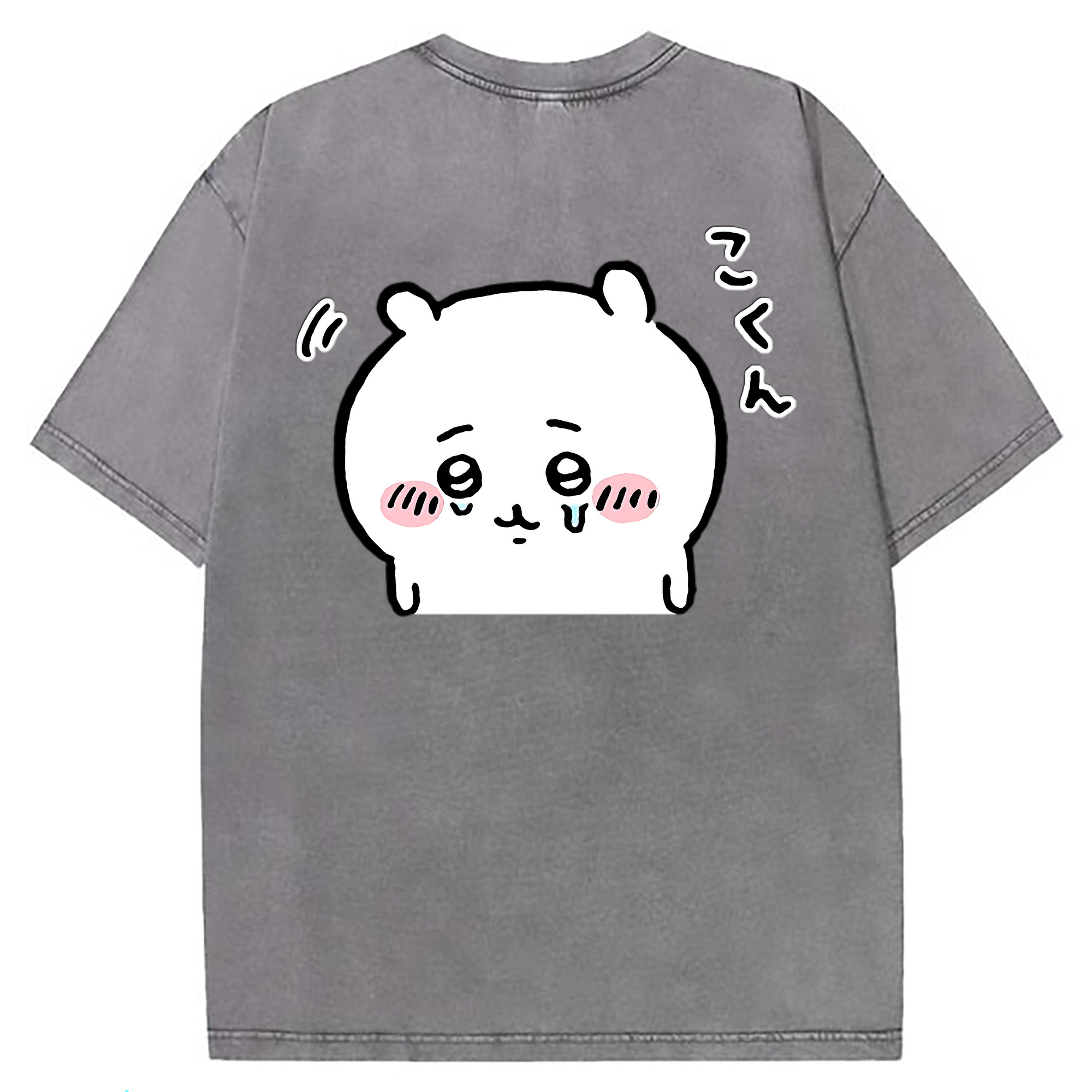 （画像用） ちいかわ ちいかわ Chii-kawa chiikawa 綿100% ヴィンテージ風 半袖Tシャツ（背面プリント）
