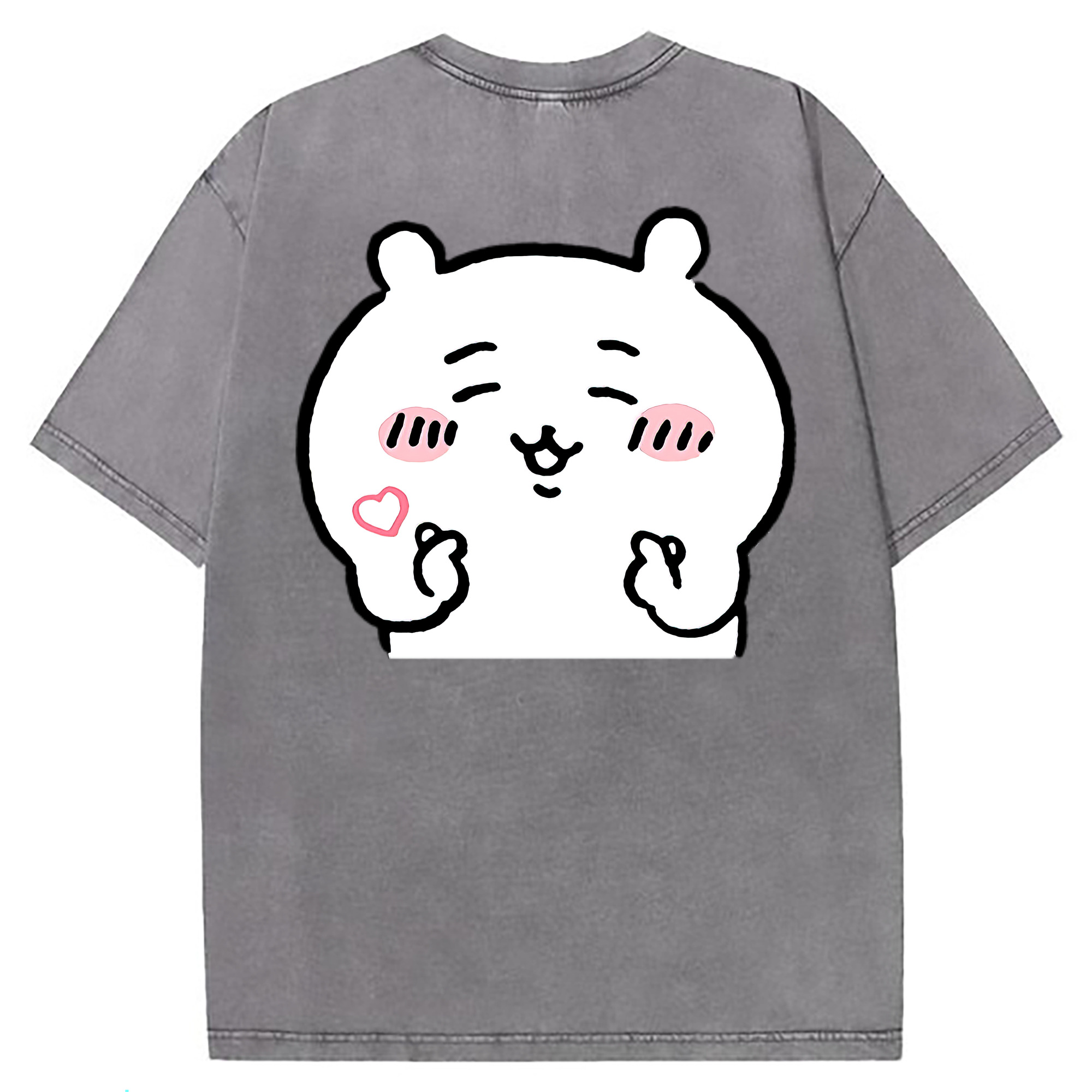 （画像用） ちいかわ ちいかわ Chii-kawa chiikawa 綿100% ヴィンテージ風 半袖Tシャツ（背面プリント）