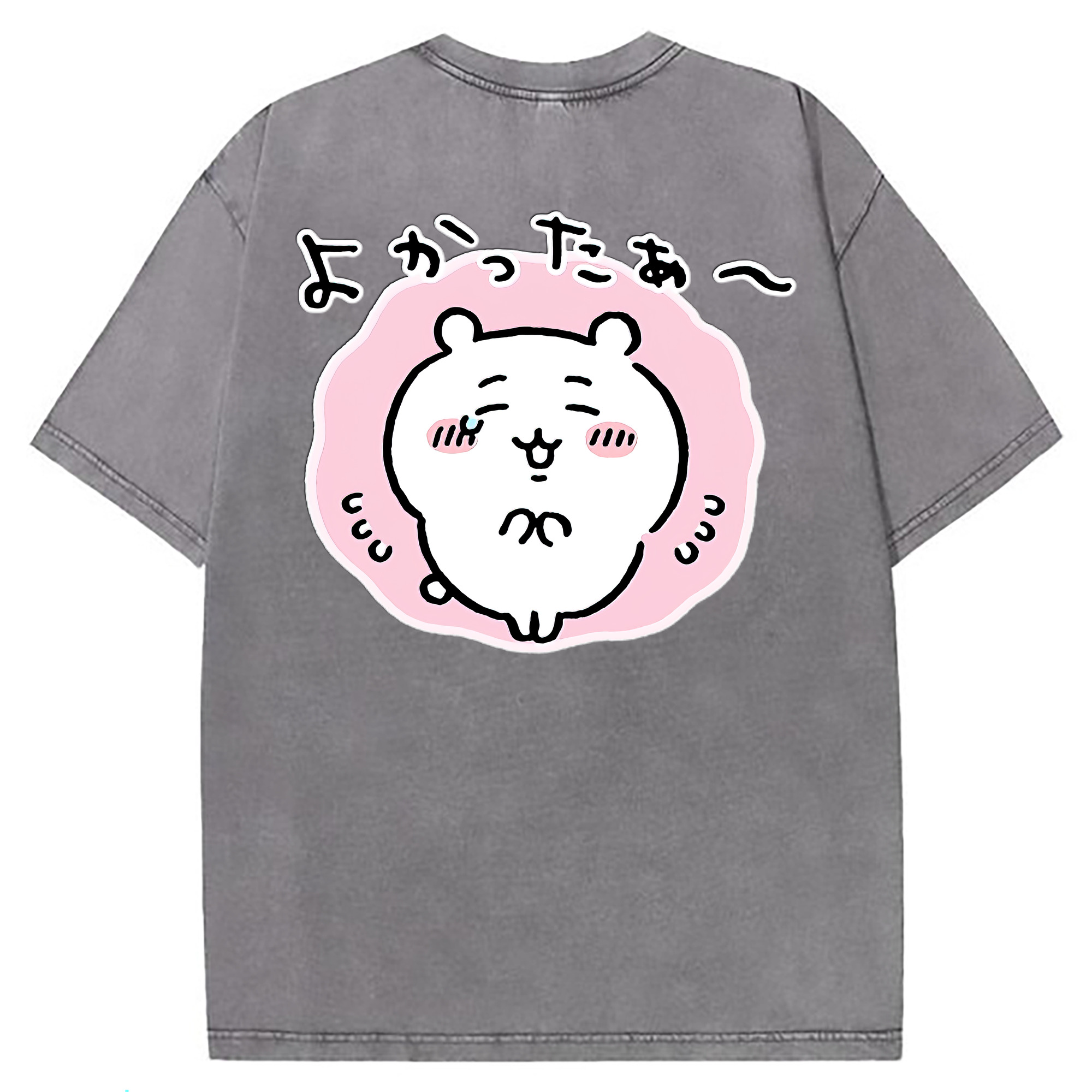 （画像用） ちいかわ ちいかわ Chii-kawa chiikawa 綿100% ヴィンテージ風 半袖Tシャツ（背面プリント）