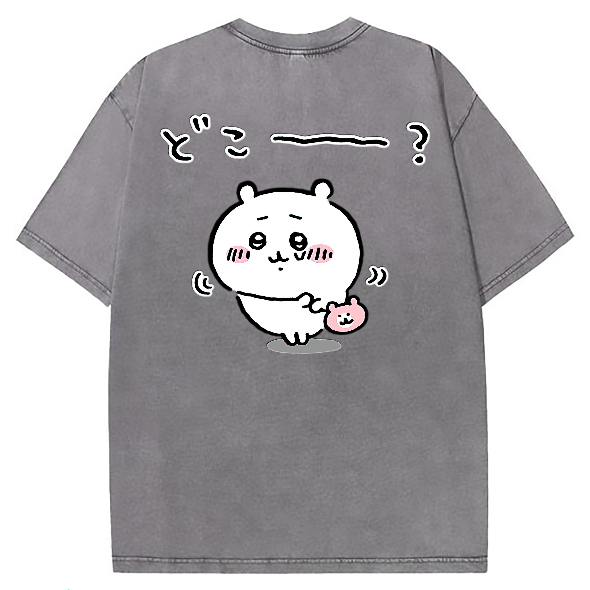 （画像用） ちいかわ ちいかわ Chii-kawa chiikawa 綿100% ヴィンテージ風 半袖Tシャツ（背面プリント）