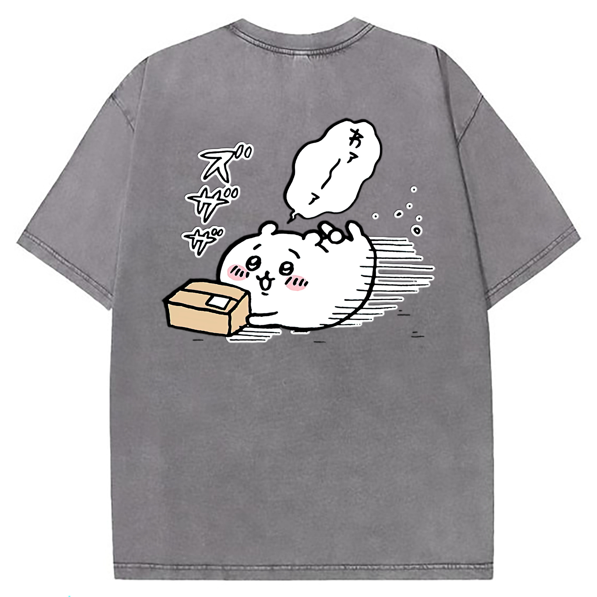 （画像用） ちいかわ ちいかわ Chii-kawa chiikawa 綿100% ヴィンテージ風 半袖Tシャツ（背面プリント）
