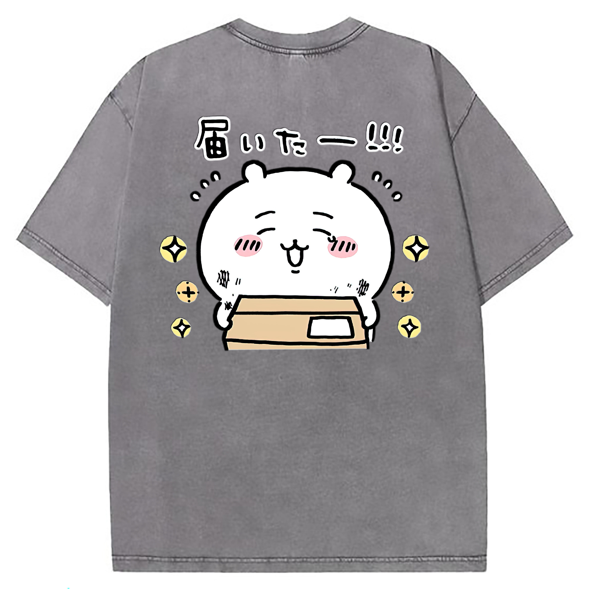 （画像用） ちいかわ ちいかわ Chii-kawa chiikawa 綿100% ヴィンテージ風 半袖Tシャツ（背面プリント）