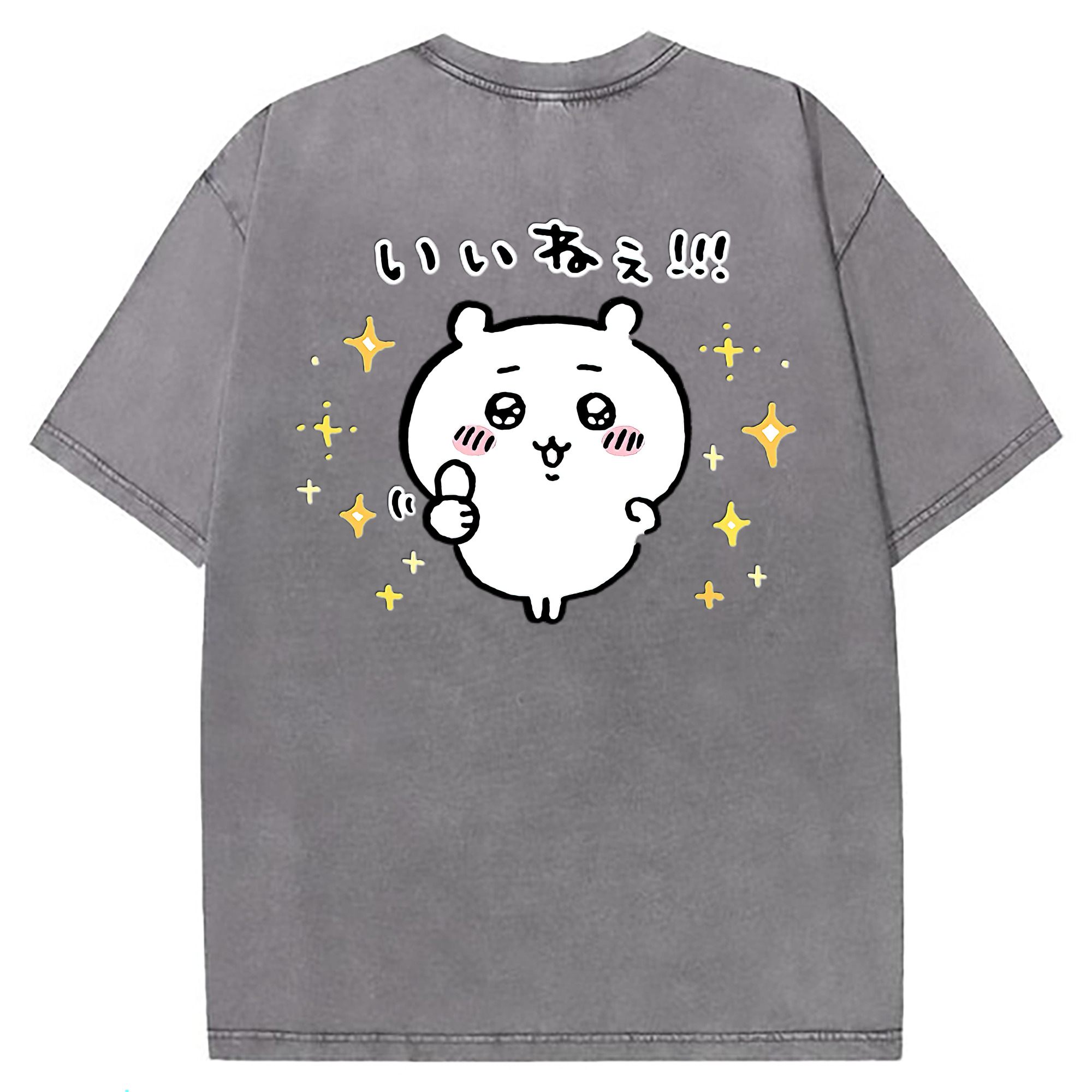 （画像用） ちいかわ ちいかわ Chii-kawa chiikawa 綿100% ヴィンテージ風 半袖Tシャツ（背面プリント）