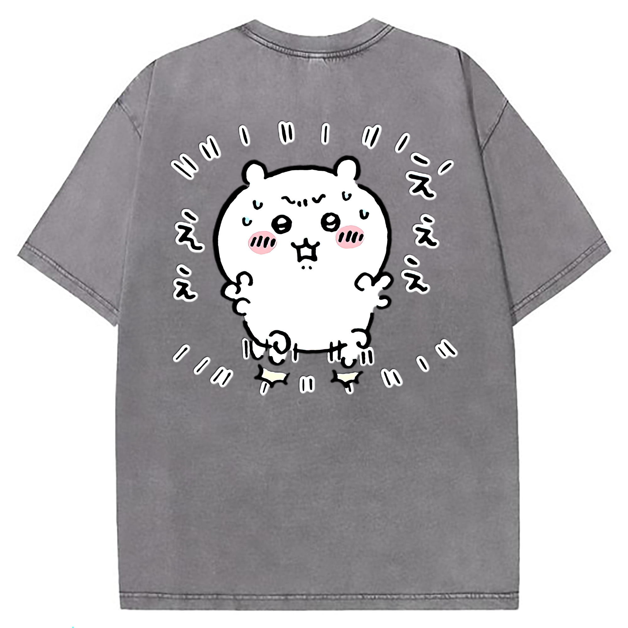 （画像用） ちいかわ ちいかわ Chii-kawa chiikawa 綿100% ヴィンテージ風 半袖Tシャツ（背面プリント）