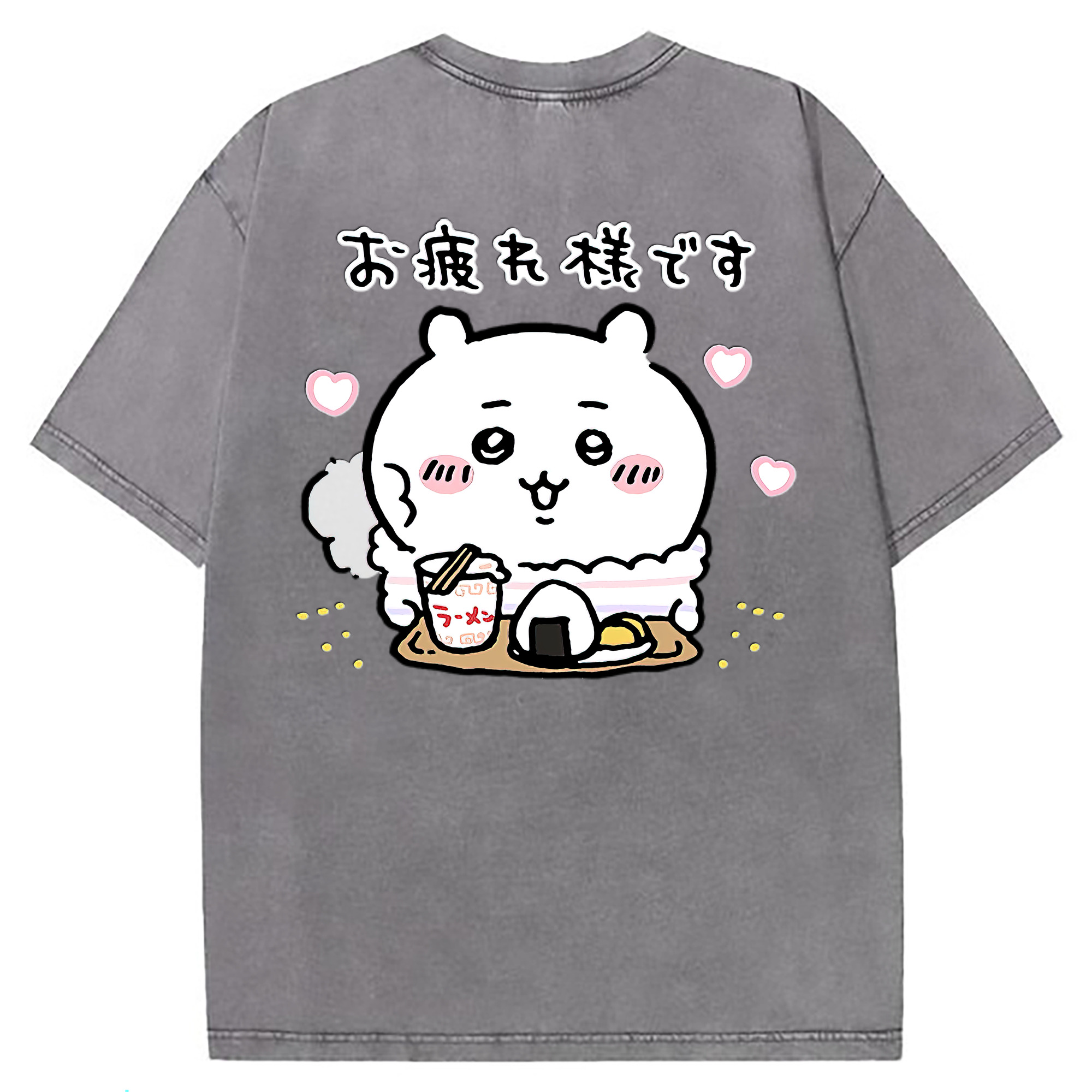 （画像用） ちいかわ ちいかわ Chii-kawa chiikawa 綿100% ヴィンテージ風 半袖Tシャツ（背面プリント）