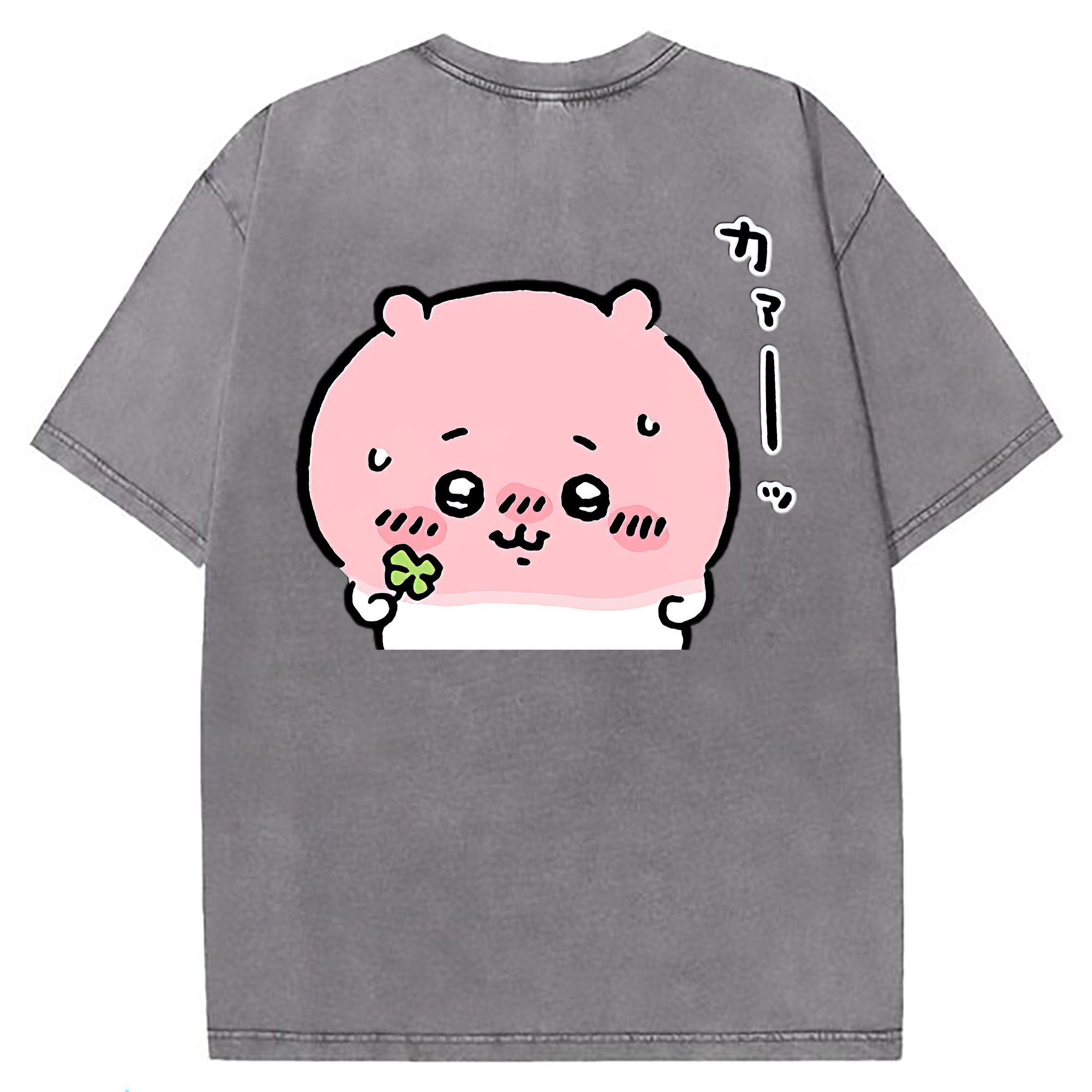 （画像用） ちいかわ ちいかわ Chii-kawa chiikawa 綿100% ヴィンテージ風 半袖Tシャツ（背面プリント）
