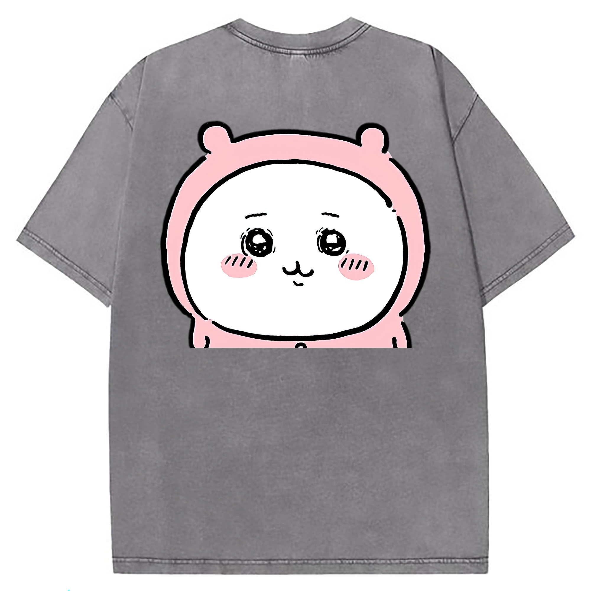 （画像用） ちいかわ ちいかわ Chii-kawa chiikawa 綿100% ヴィンテージ風 半袖Tシャツ（背面プリント）