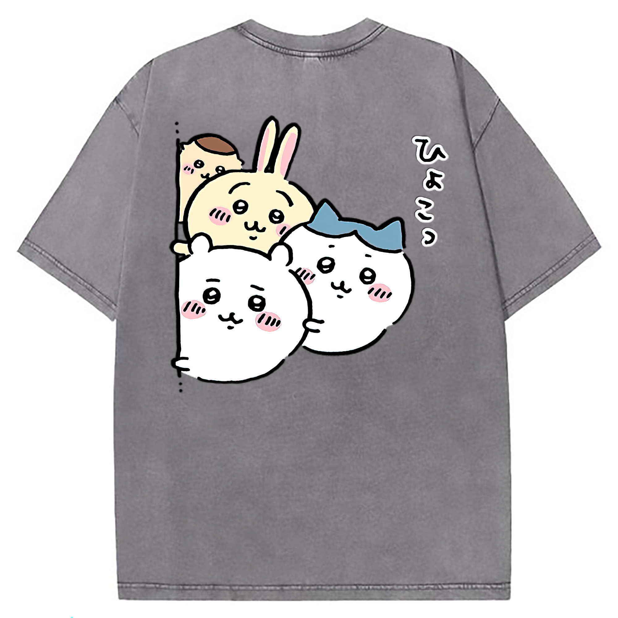 （画像用） ちいかわ ちいかわ Chii-kawa chiikawa 綿100% ヴィンテージ風 半袖Tシャツ（背面プリント）
