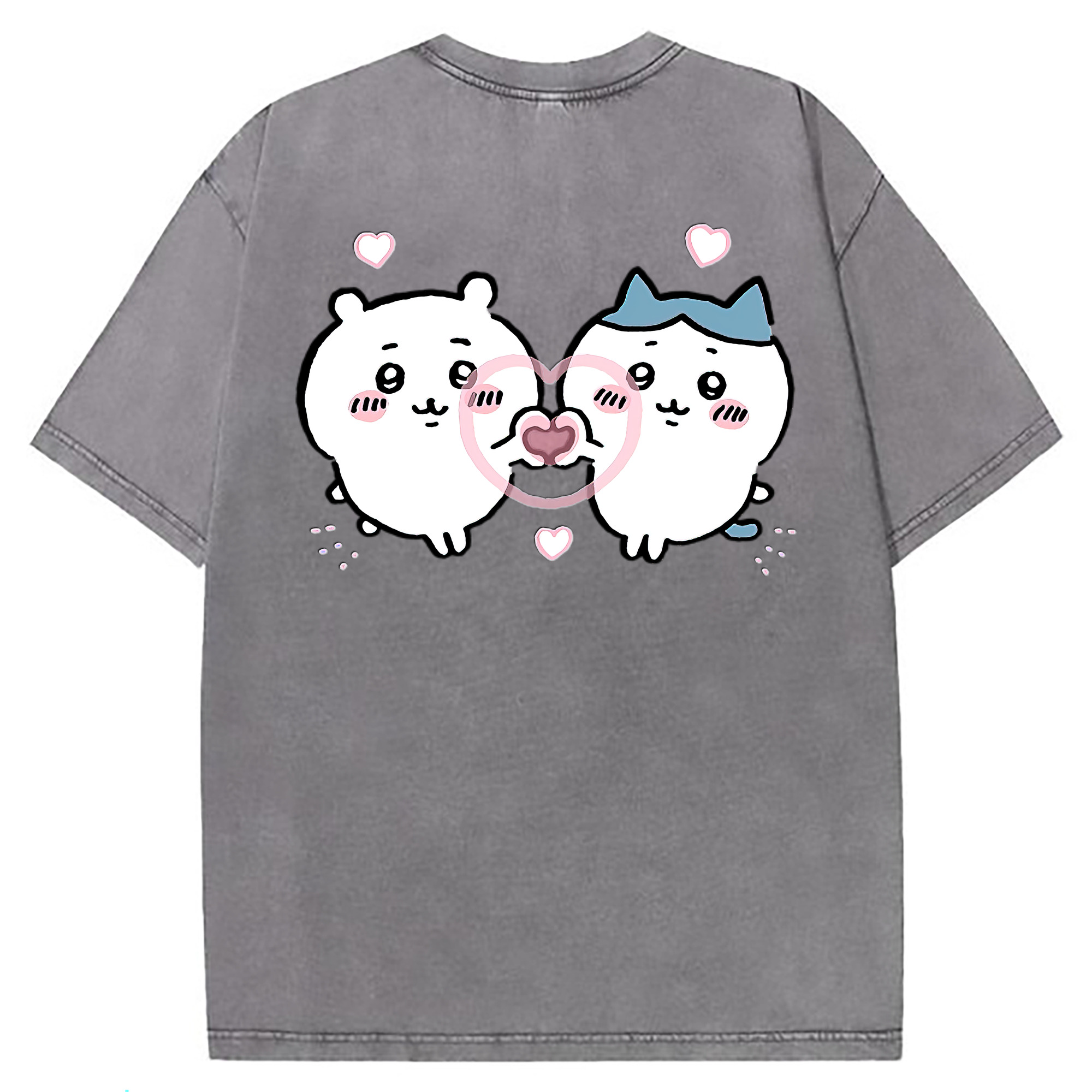 （画像用） ちいかわ ちいかわ Chii-kawa chiikawa 綿100% ヴィンテージ風 半袖Tシャツ（背面プリント）