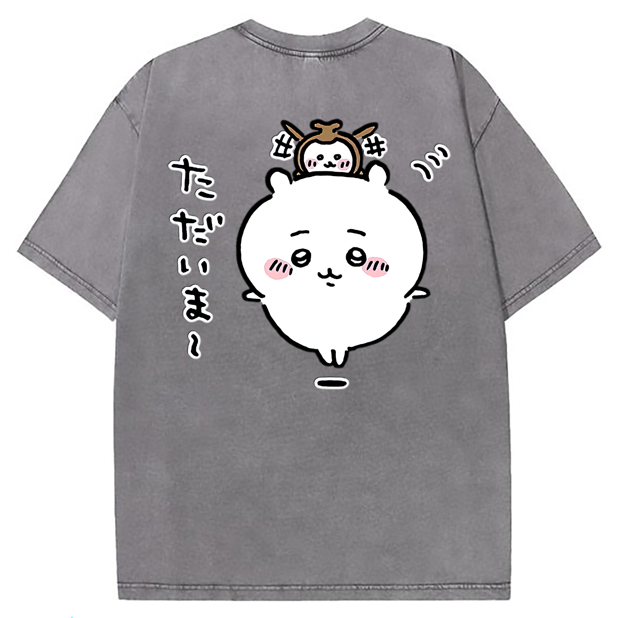 （画像用） ちいかわ ちいかわ Chii-kawa chiikawa 綿100% ヴィンテージ風 半袖Tシャツ（背面プリント）