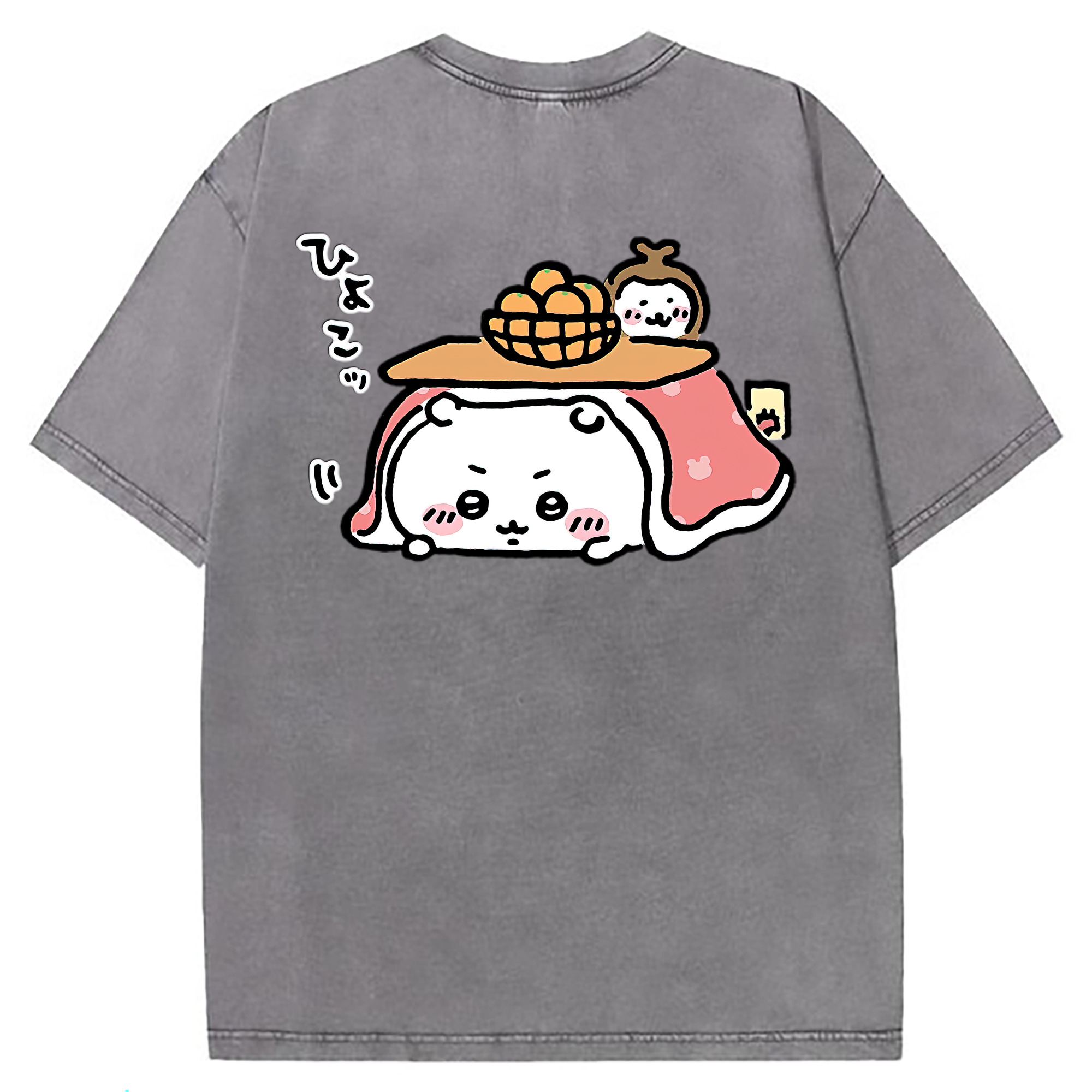 （画像用） ちいかわ ちいかわ Chii-kawa chiikawa 綿100% ヴィンテージ風 半袖Tシャツ（背面プリント）