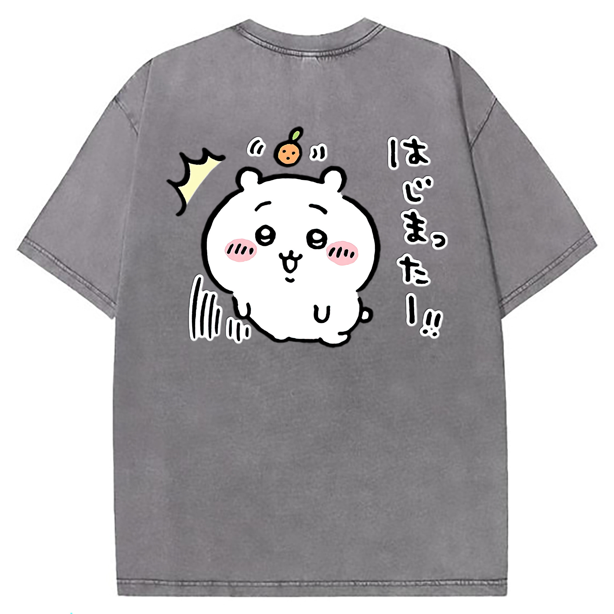 （画像用） ちいかわ ちいかわ Chii-kawa chiikawa 綿100% ヴィンテージ風 半袖Tシャツ（背面プリント）
