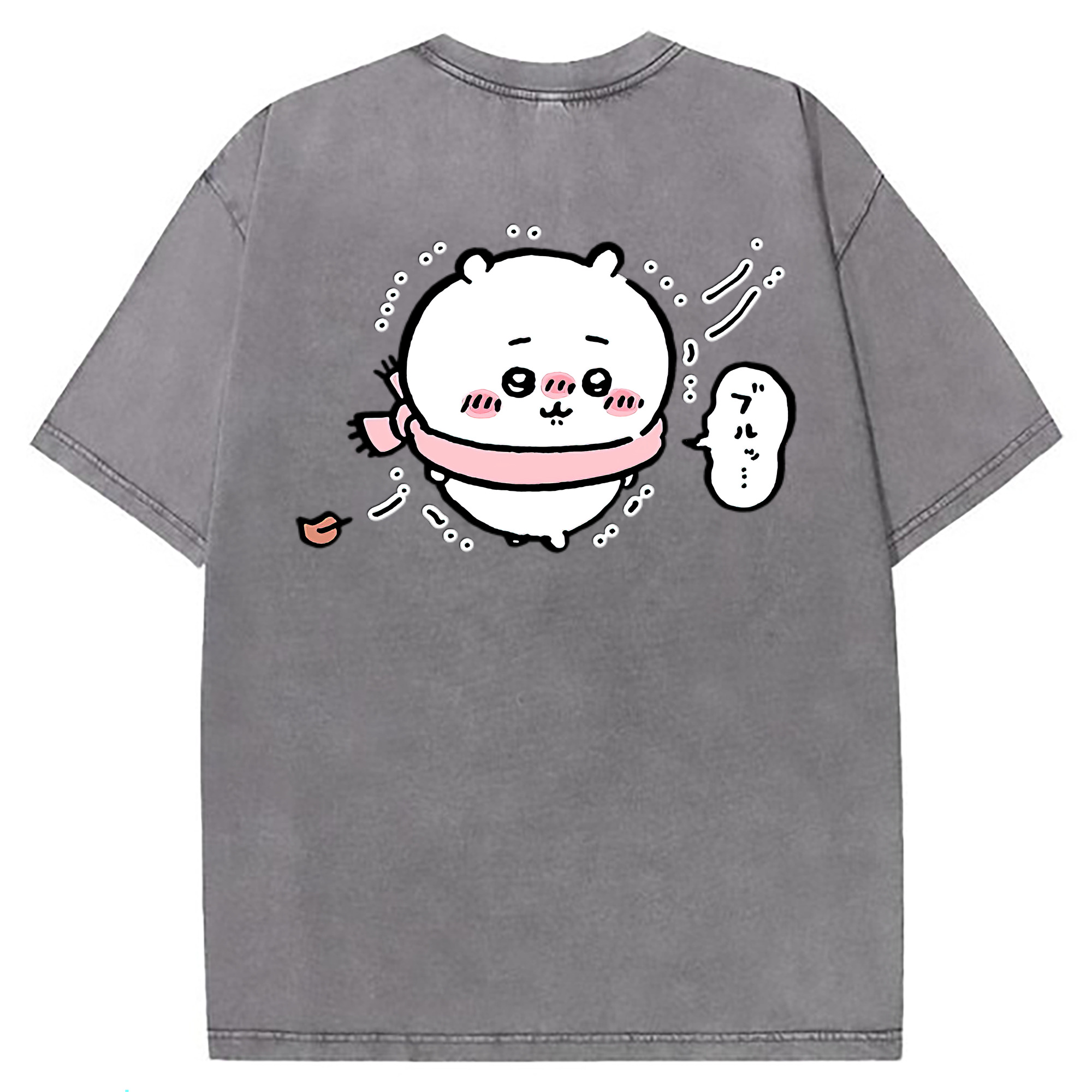 （画像用） ちいかわ ちいかわ Chii-kawa chiikawa 綿100% ヴィンテージ風 半袖Tシャツ（背面プリント）