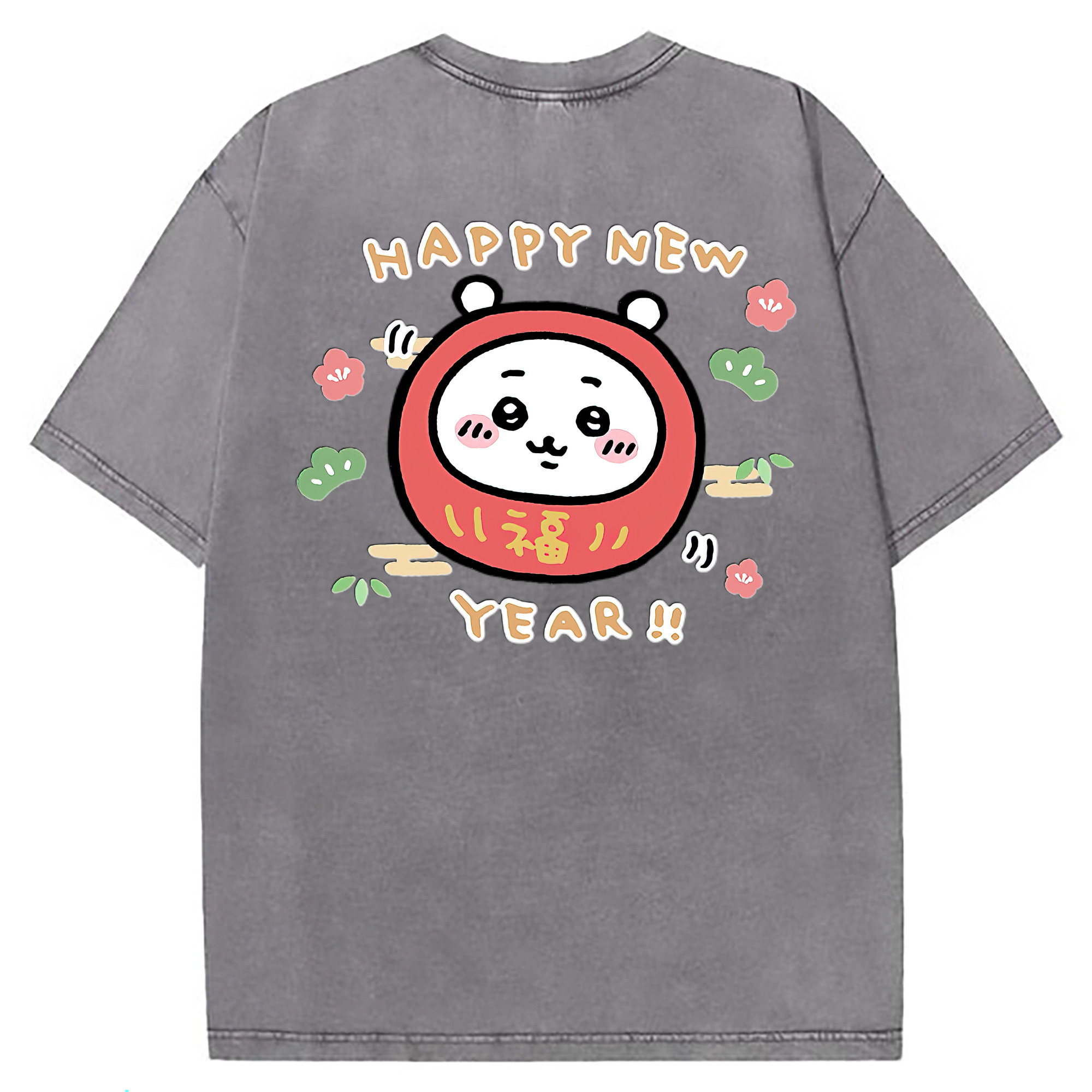 （画像用） ちいかわ ちいかわ Chii-kawa chiikawa 綿100% ヴィンテージ風 半袖Tシャツ（背面プリント）